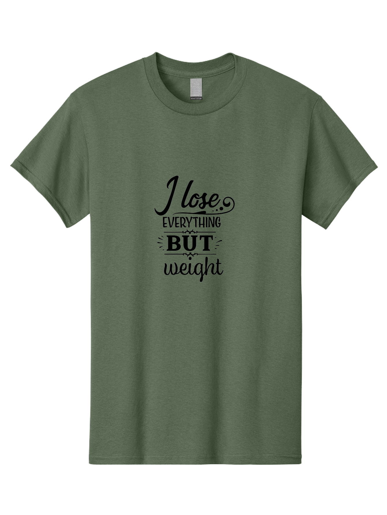 I-Lose-Everything-But-Weight Men'S Graphic Tee, 100% Cotton, Comfortable Casual Summer Wear, Machine Washable, Motivational Quote, Weight Loss, Fitness Inspiration, Gym, Humor, Irony, Decorative Typography, Black Text Aac853 3