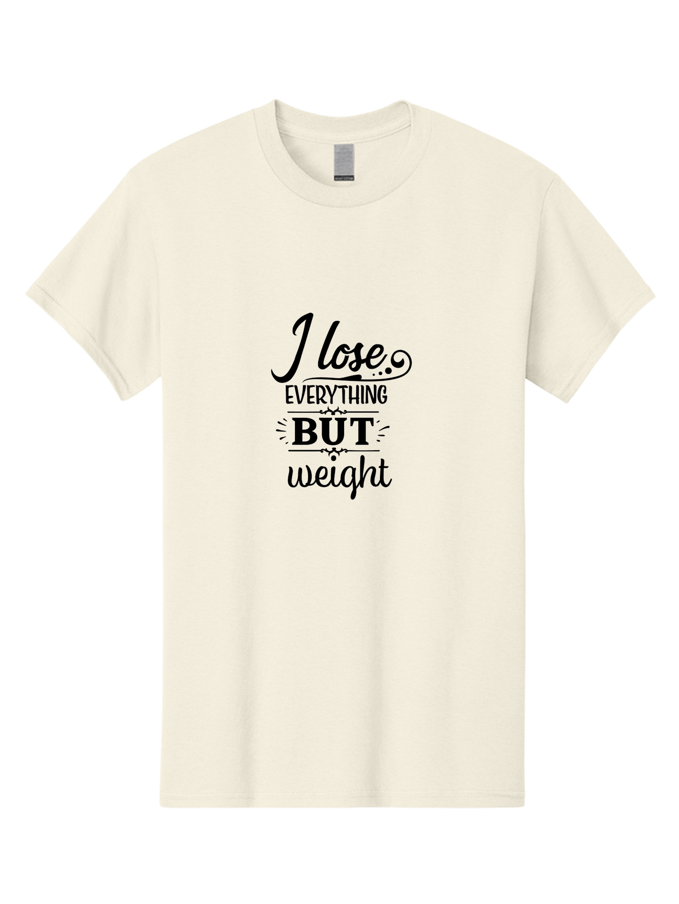 I-Lose-Everything-But-Weight Men'S Graphic Tee, 100% Cotton, Comfortable Casual Summer Wear, Machine Washable, Motivational Quote, Weight Loss, Fitness Inspiration, Gym, Humor, Irony, Decorative Typography, Black Text Aac853 9