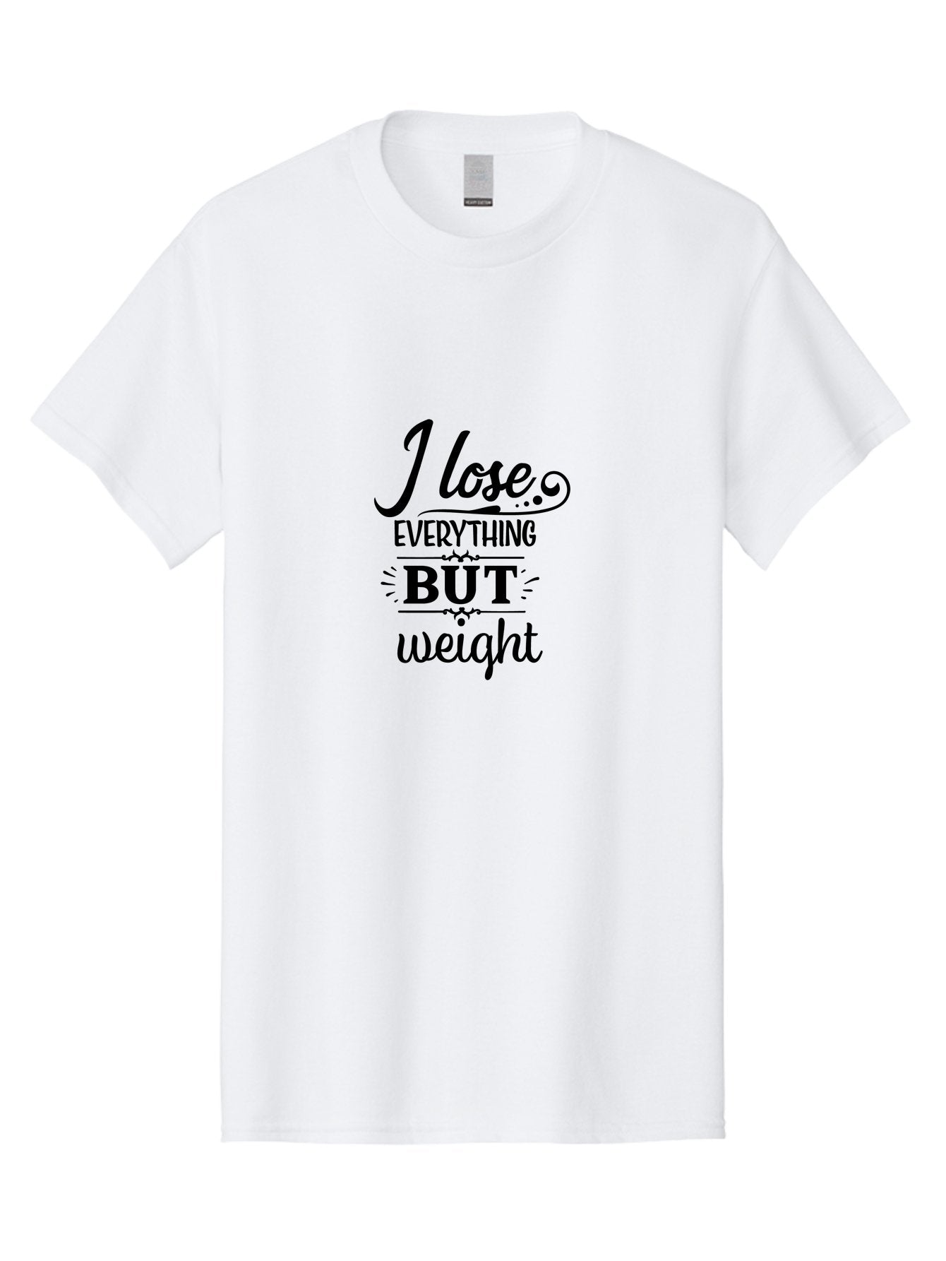 I-Lose-Everything-But-Weight Men'S Graphic Tee, 100% Cotton, Comfortable Casual Summer Wear, Machine Washable, Motivational Quote, Weight Loss, Fitness Inspiration, Gym, Humor, Irony, Decorative Typography, Black Text Aac853