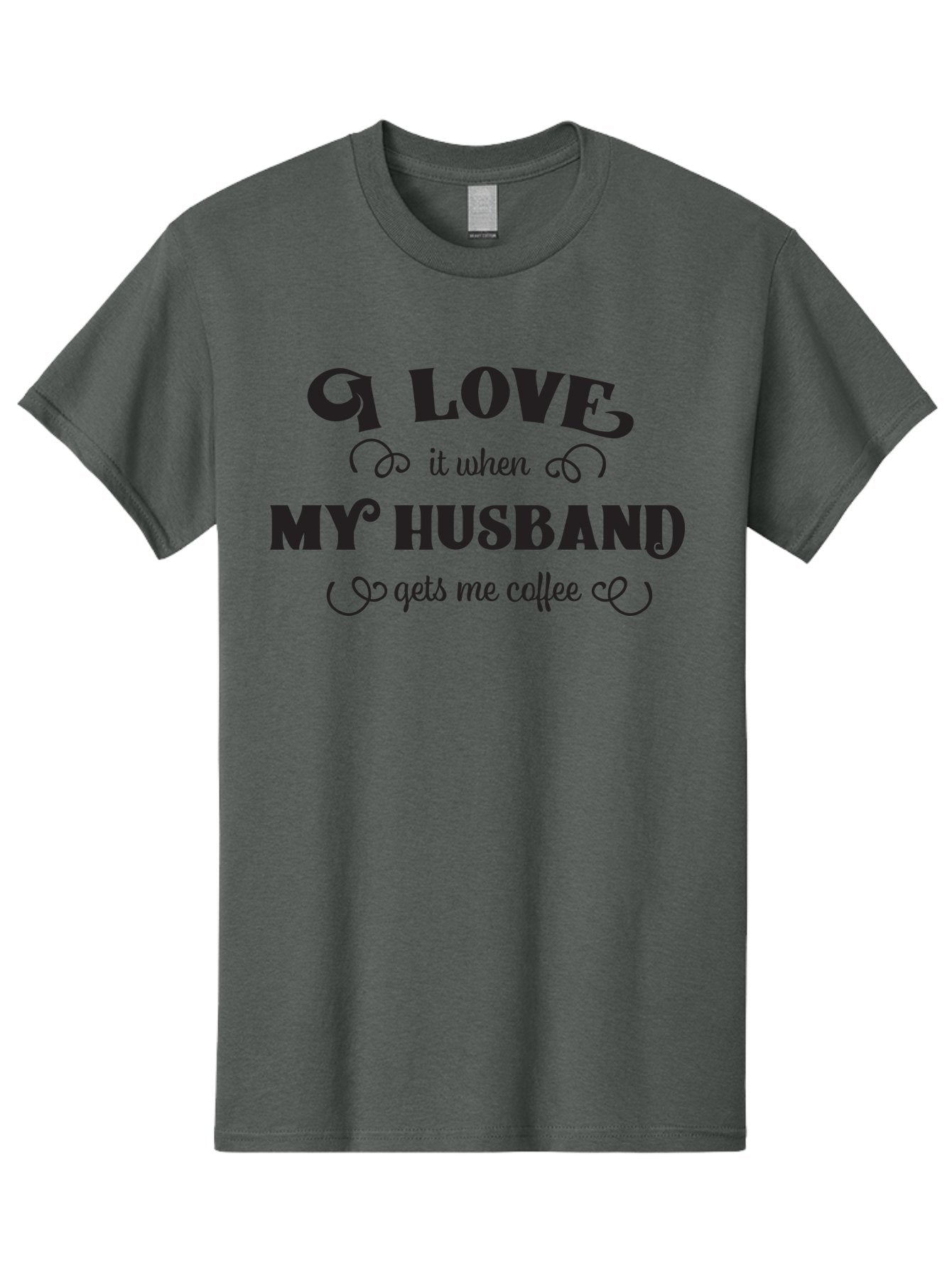 I-Love-My-Husband-Coffee Men'S Graphic Tee, 100% Cotton, Comfortable Casual Summer Wear, Machine Washable, Love Quote, Husband And Wife, Coffee Lover, Romance, Relationship Goals, Funny Saying, Cute Text, Love For Coffee Aac856 3