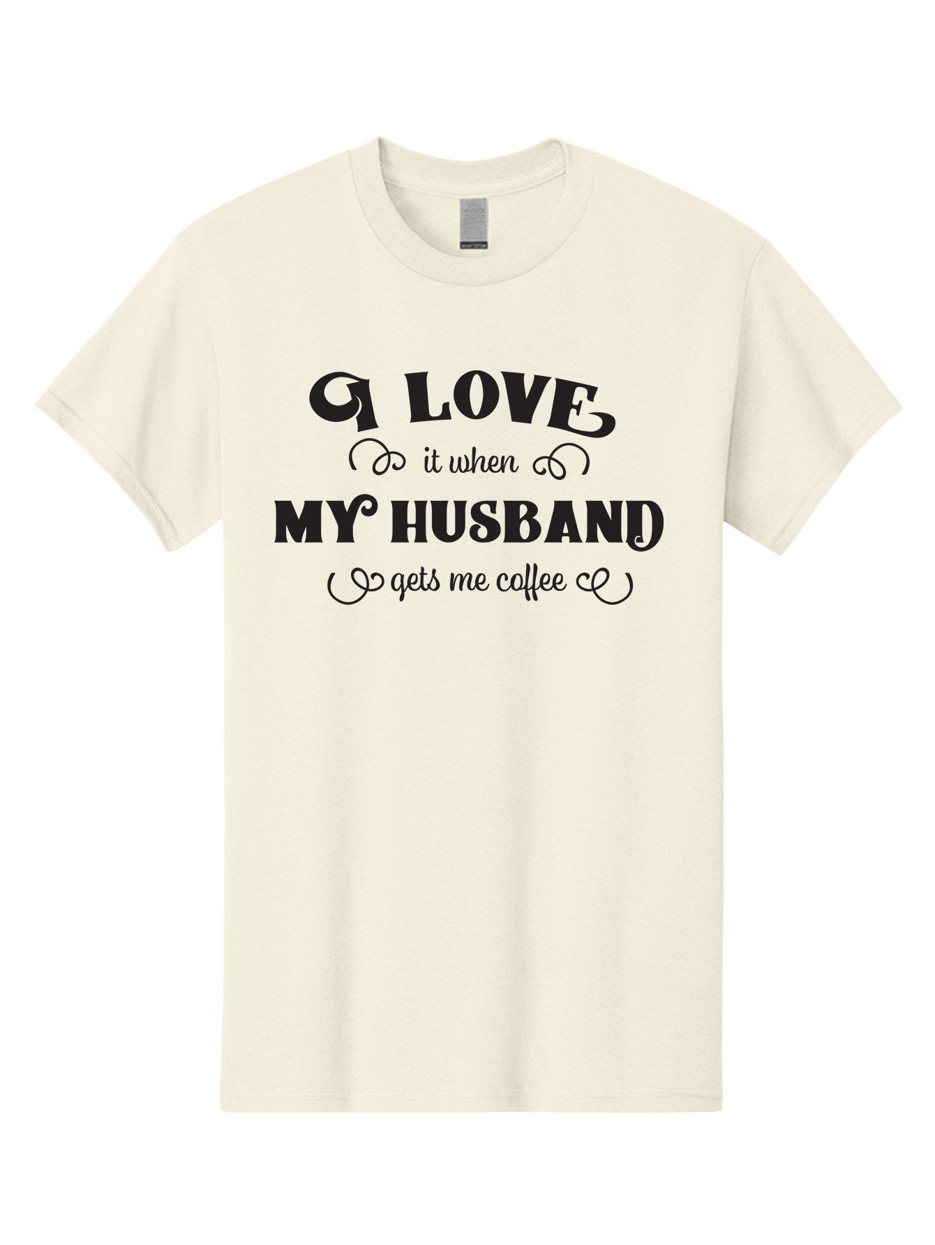 I-Love-My-Husband-Coffee Men'S Graphic Tee, 100% Cotton, Comfortable Casual Summer Wear, Machine Washable, Love Quote, Husband And Wife, Coffee Lover, Romance, Relationship Goals, Funny Saying, Cute Text, Love For Coffee Aac856 5