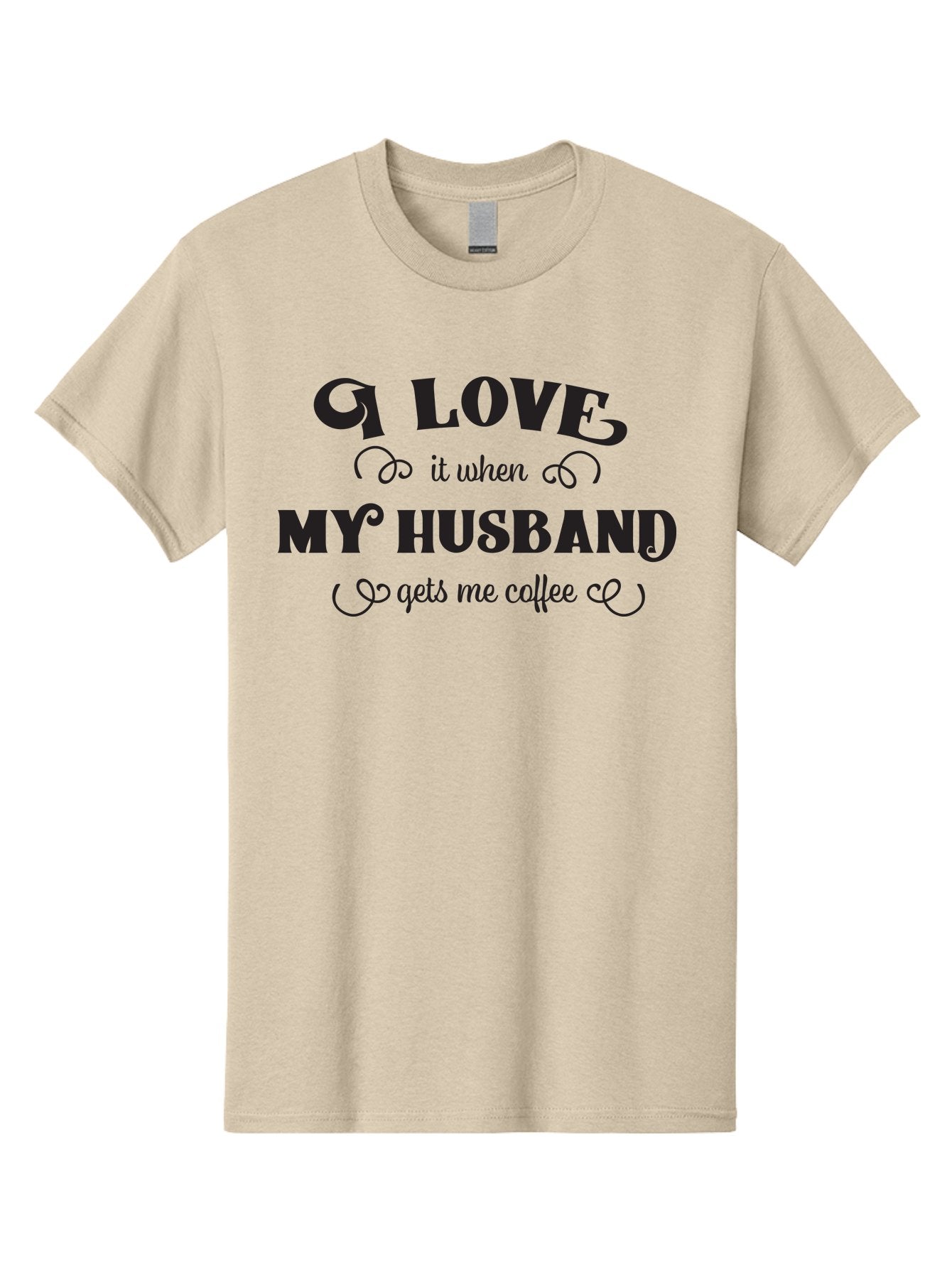 I-Love-My-Husband-Coffee Men'S Graphic Tee, 100% Cotton, Comfortable Casual Summer Wear, Machine Washable, Love Quote, Husband And Wife, Coffee Lover, Romance, Relationship Goals, Funny Saying, Cute Text, Love For Coffee Aac856 12