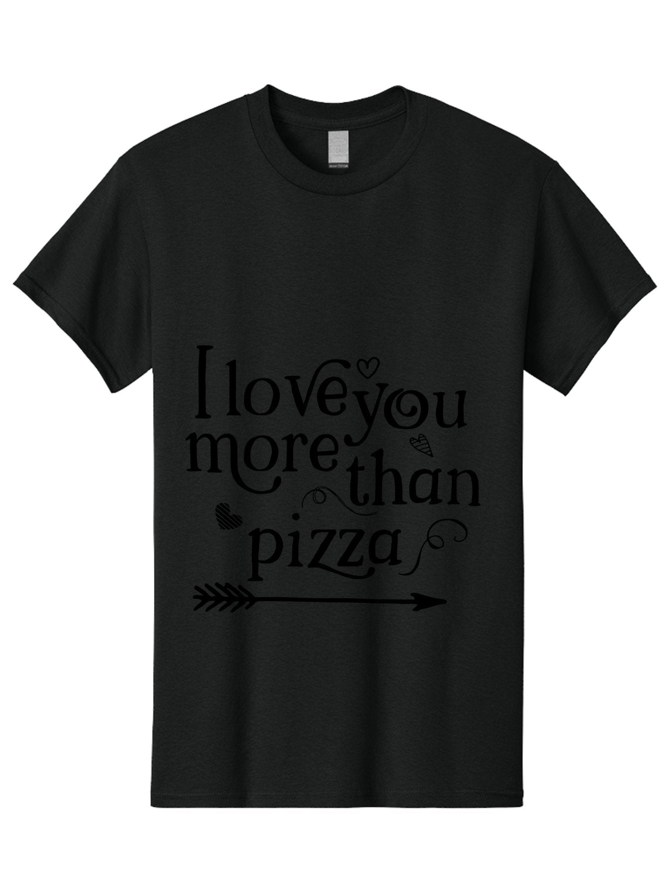 I-Love-You-More-Than-Pizza Men'S Graphic Tee, 100% Cotton, Comfortable Casual Summer Wear, Machine Washable, Love Quote, Pizza Love, Romantic Phrase, Heartwarming Saying, Valentine'S Day Message, Cute Typography, Arrow Design, Whimsical Hearts Aac857 12