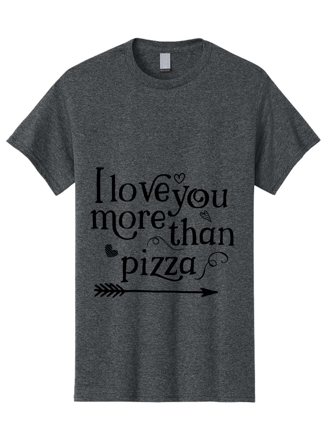 I-Love-You-More-Than-Pizza Men'S Graphic Tee, 100% Cotton, Comfortable Casual Summer Wear, Machine Washable, Love Quote, Pizza Love, Romantic Phrase, Heartwarming Saying, Valentine'S Day Message, Cute Typography, Arrow Design, Whimsical Hearts Aac857 10