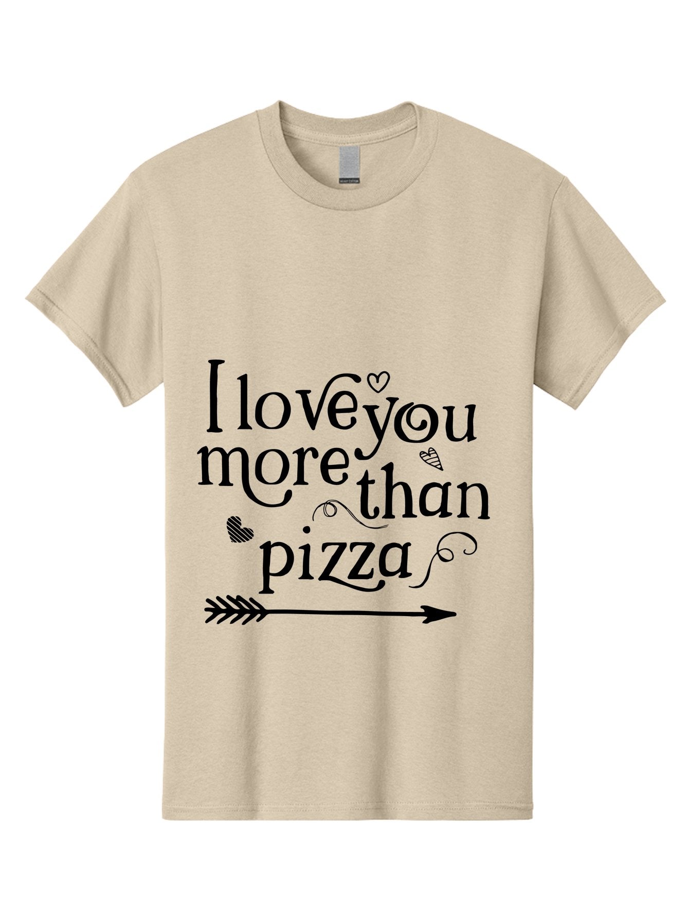 I-Love-You-More-Than-Pizza Men'S Graphic Tee, 100% Cotton, Comfortable Casual Summer Wear, Machine Washable, Love Quote, Pizza Love, Romantic Phrase, Heartwarming Saying, Valentine'S Day Message, Cute Typography, Arrow Design, Whimsical Hearts Aac857 15