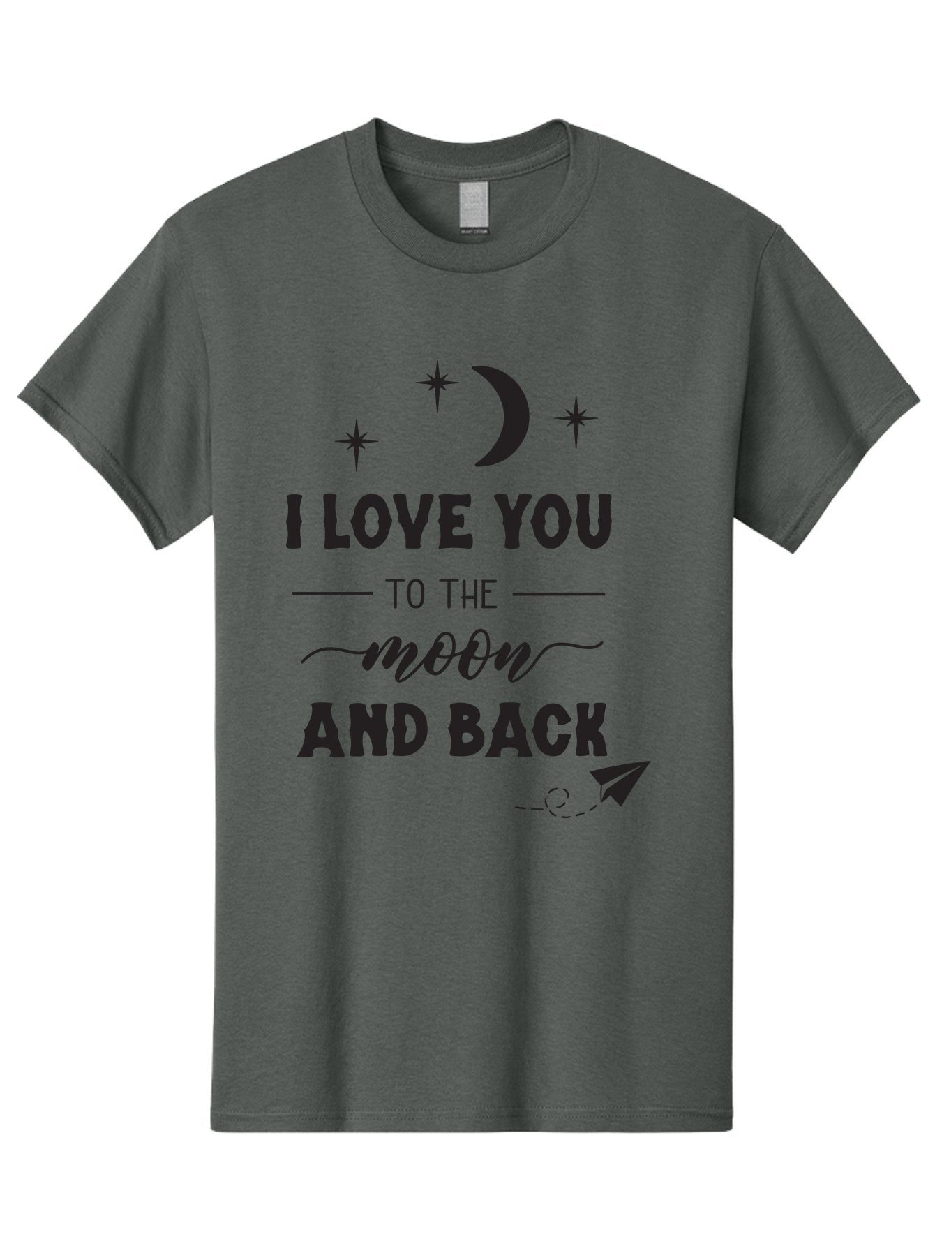 I-Love-You-To-The-Moon-And-Back Men'S Graphic Tee, 100% Cotton, Comfortable Casual Summer Wear, Machine Washable, Love Quote, Romantic Phrase, Moon And Stars, Celestial Theme, Sweet Sentiment, Heartfelt Expression, Loving Message, Aac858 15
