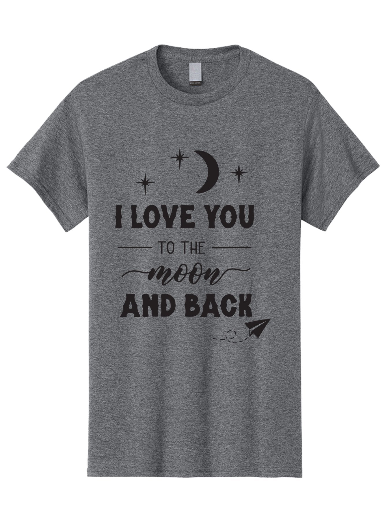 I-Love-You-To-The-Moon-And-Back Men'S Graphic Tee, 100% Cotton, Comfortable Casual Summer Wear, Machine Washable, Love Quote, Romantic Phrase, Moon And Stars, Celestial Theme, Sweet Sentiment, Heartfelt Expression, Loving Message, Aac858 14