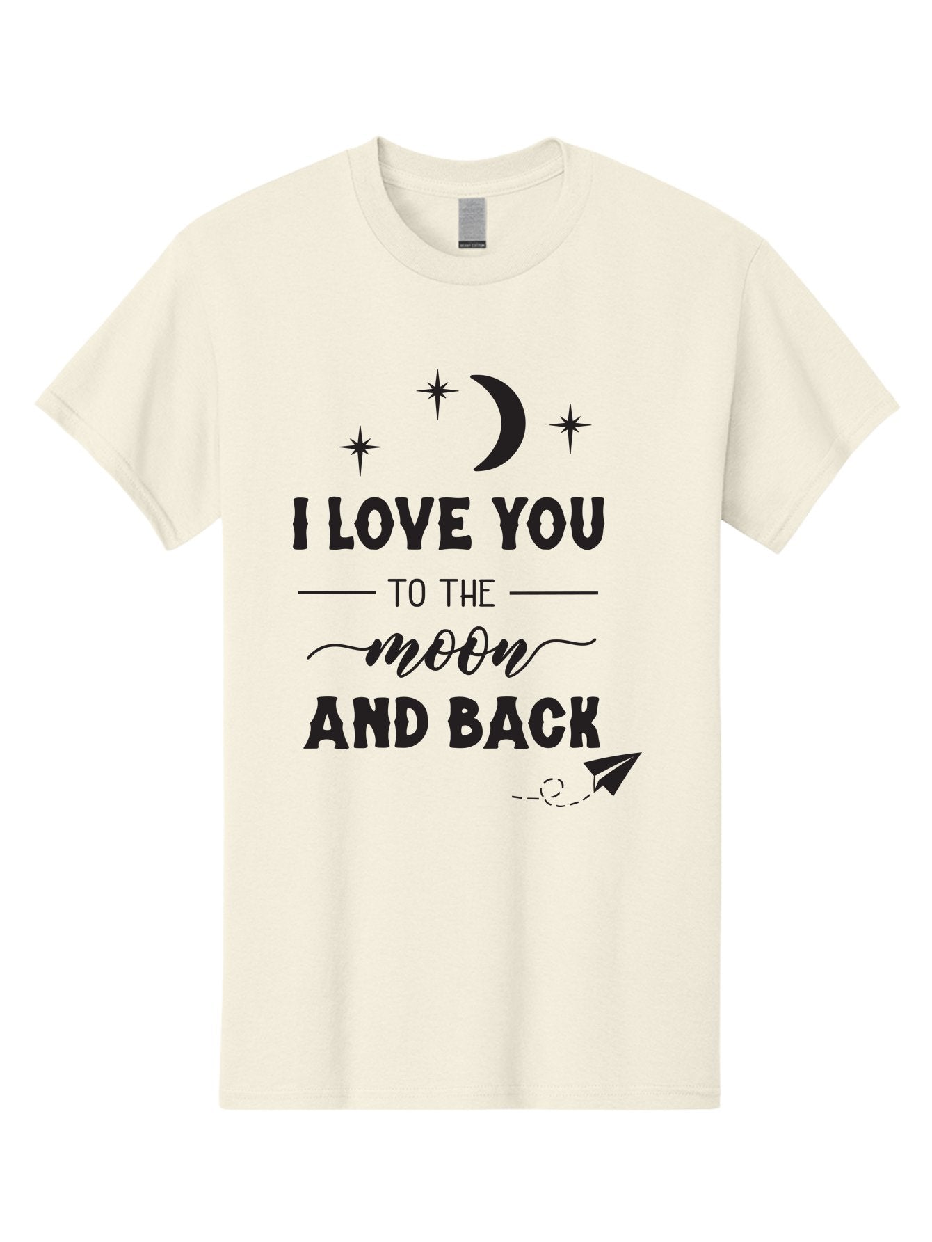 I-Love-You-To-The-Moon-And-Back Men'S Graphic Tee, 100% Cotton, Comfortable Casual Summer Wear, Machine Washable, Love Quote, Romantic Phrase, Moon And Stars, Celestial Theme, Sweet Sentiment, Heartfelt Expression, Loving Message, Aac858 12