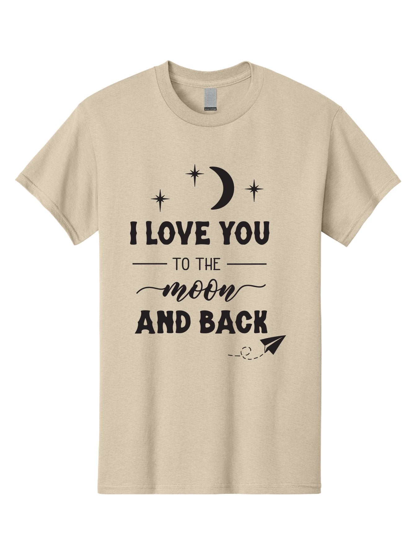 I-Love-You-To-The-Moon-And-Back Men'S Graphic Tee, 100% Cotton, Comfortable Casual Summer Wear, Machine Washable, Love Quote, Romantic Phrase, Moon And Stars, Celestial Theme, Sweet Sentiment, Heartfelt Expression, Loving Message, Aac858 3