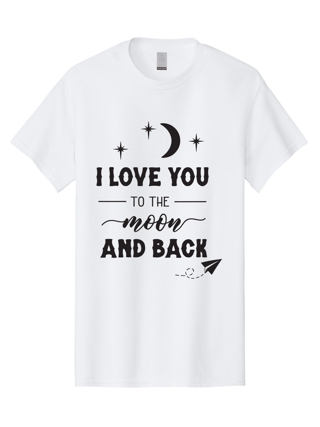 I-Love-You-To-The-Moon-And-Back Men'S Graphic Tee, 100% Cotton, Comfortable Casual Summer Wear, Machine Washable, Love Quote, Romantic Phrase, Moon And Stars, Celestial Theme, Sweet Sentiment, Heartfelt Expression, Loving Message, Aac858 13