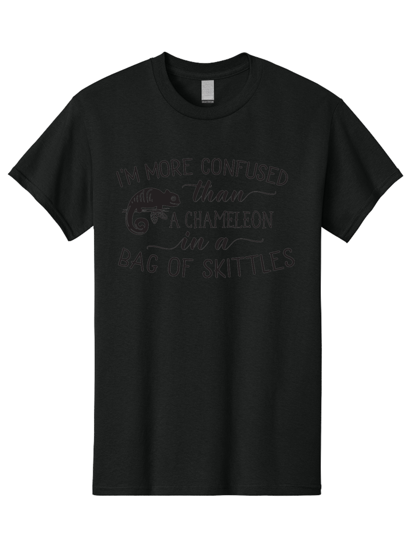 I-M-More-Confused-Than-A-Chameleon-In-A-Bag-Of-Skittles Men'S Graphic Tee, 100% Cotton, Comfortable Casual Summer Wear, Machine Washable, Funny Quote, Humorous Saying, Confused Chameleon, Bag Of Skittles, Playful Graphic, Whimsical Design, Aac863 15