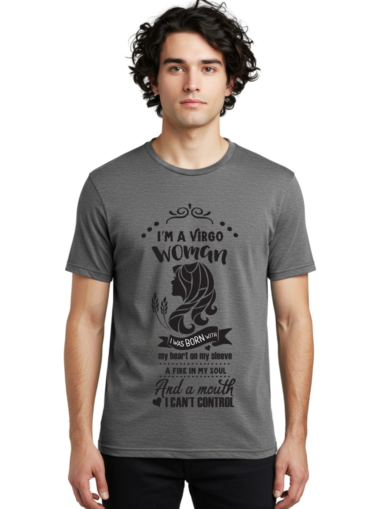 I-M-Virgo-Woman Men'S Graphic Tee, 100% Cotton, Comfortable Casual Summer Wear, Machine Washable, Virgo Woman, Astrological Sign, Zodiac Personality, Strong Female, Heart On Sleeve, Fire In Soul, Outspoken, Virgo Traits, Confident Woman, Aac869 29