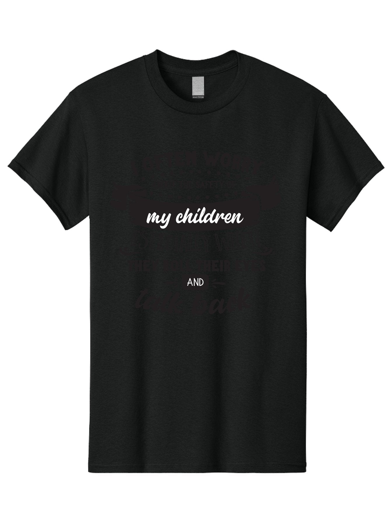 I-Often-Worry-About-The-Safety-Of-My-Children Men'S Graphic Tee, 100% Cotton, Comfortable Casual Summer Wear, Machine Washable, Funny Parenting Quote, Humorous Saying, Kids Backtalk, Sarcastic Humor, Ironic Expression, Playful Design, Aac873 14