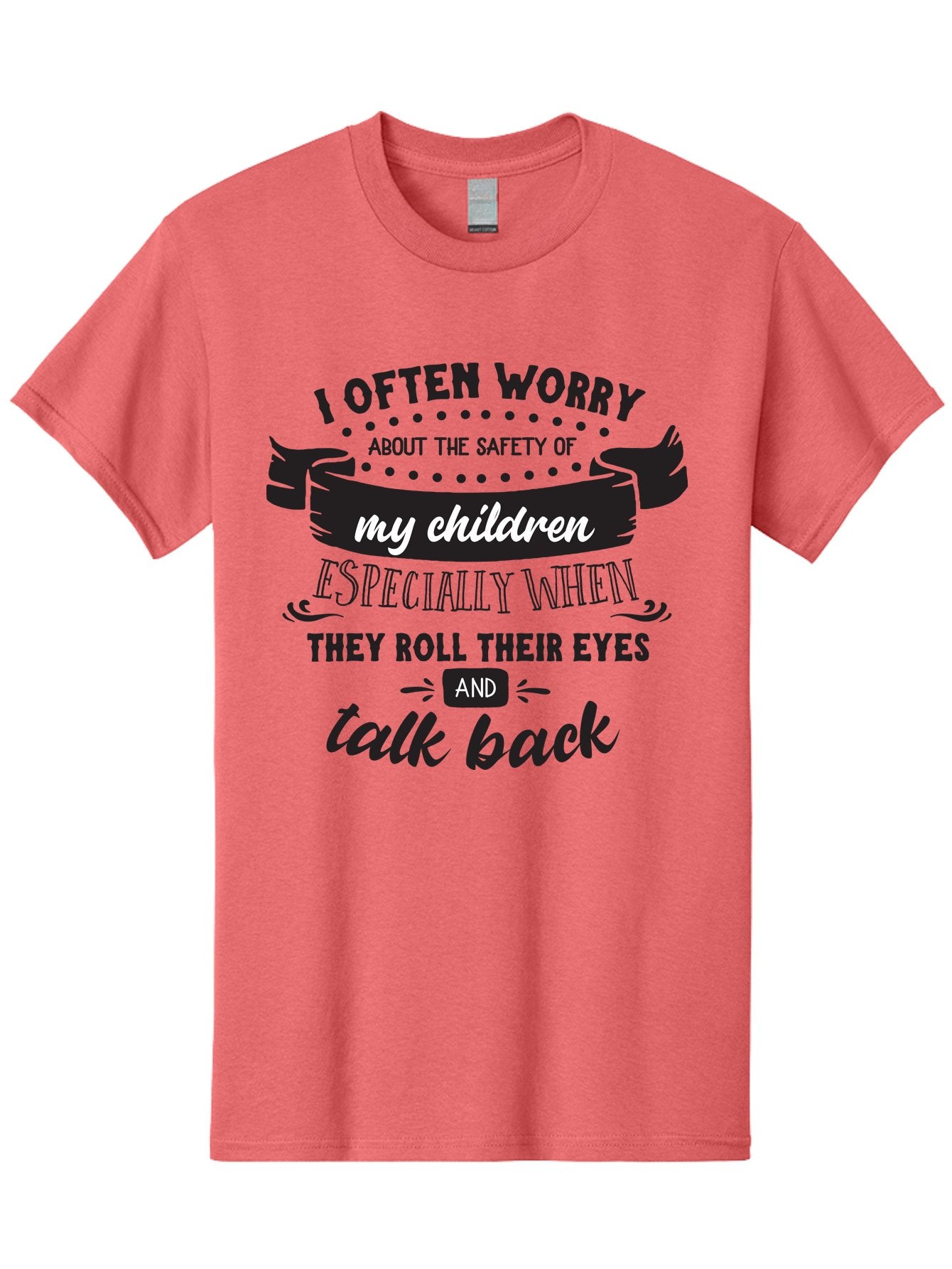 I-Often-Worry-About-The-Safety-Of-My-Children Men'S Graphic Tee, 100% Cotton, Comfortable Casual Summer Wear, Machine Washable, Funny Parenting Quote, Humorous Saying, Kids Backtalk, Sarcastic Humor, Ironic Expression, Playful Design, Aac873 8
