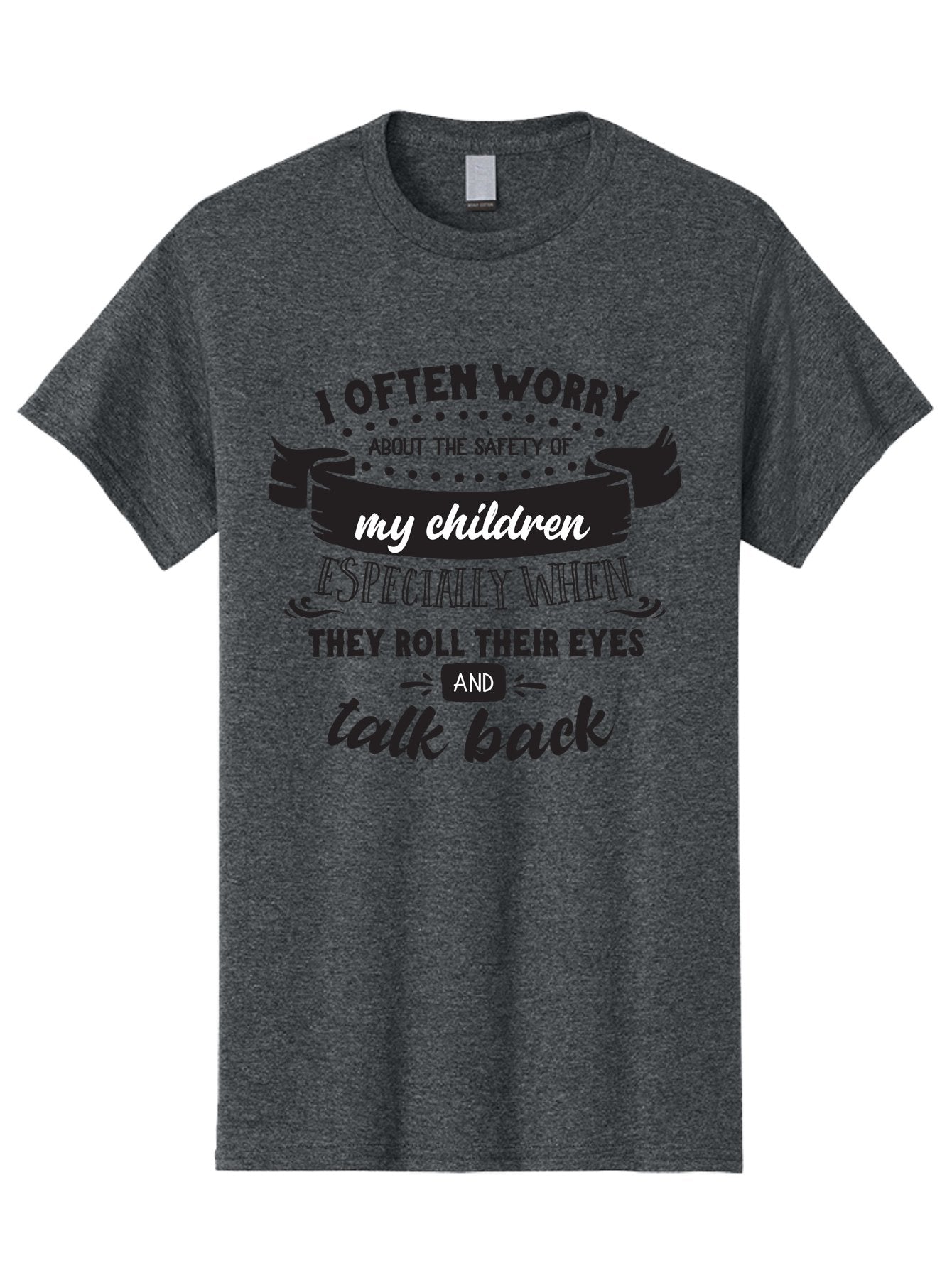 I-Often-Worry-About-The-Safety-Of-My-Children Men'S Graphic Tee, 100% Cotton, Comfortable Casual Summer Wear, Machine Washable, Funny Parenting Quote, Humorous Saying, Kids Backtalk, Sarcastic Humor, Ironic Expression, Playful Design, Aac873 15