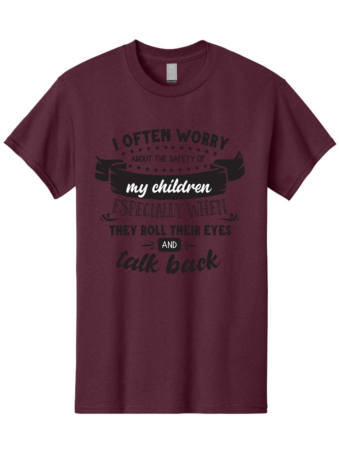 I-Often-Worry-About-The-Safety-Of-My-Children Men'S Graphic Tee, 100% Cotton, Comfortable Casual Summer Wear, Machine Washable, Funny Parenting Quote, Humorous Saying, Kids Backtalk, Sarcastic Humor, Ironic Expression, Playful Design, Aac873 10