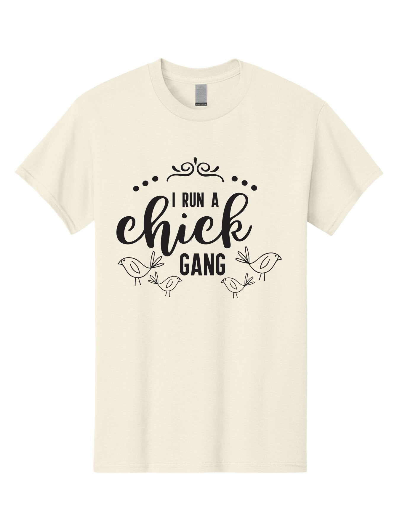 I-Run-A-Chick-Gang Men'S Graphic Tee, 100% Cotton, Comfortable Casual Summer Wear, Machine Washable, Funny Chicken Sayings, Cute Bird Quotes, Humorous Farm Phrases, Trendy Chicken Graphics, Farm Humor, Chicken Lover Gifts, Poultry Puns Aac875 7