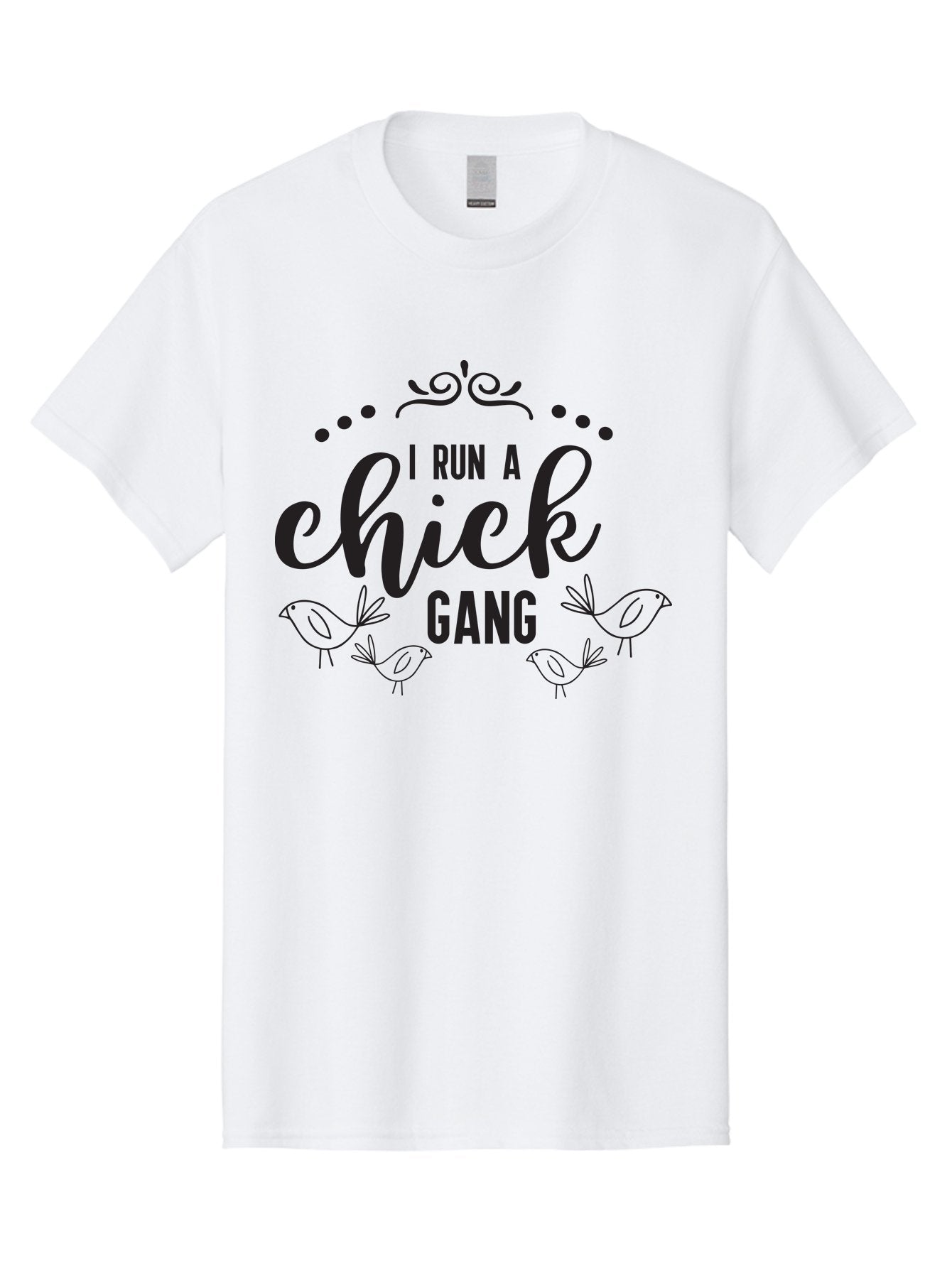 I-Run-A-Chick-Gang Men'S Graphic Tee, 100% Cotton, Comfortable Casual Summer Wear, Machine Washable, Funny Chicken Sayings, Cute Bird Quotes, Humorous Farm Phrases, Trendy Chicken Graphics, Farm Humor, Chicken Lover Gifts, Poultry Puns Aac875 5
