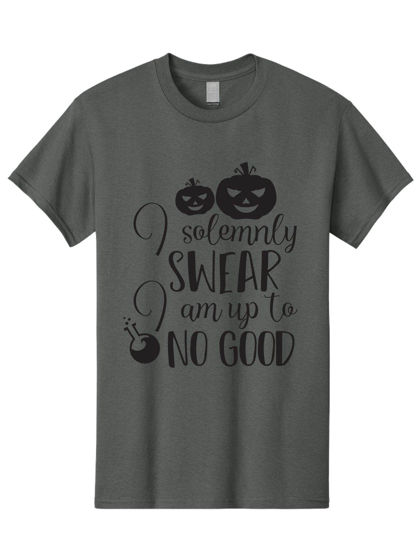 I-Solemnly-Swear Men'S Graphic Tee, 100% Cotton, Comfortable Casual Summer Wear, Machine Washable, Harry Potter Quote, Spooky Pumpkins, Halloween Theme, Bold Typography, Quirky Design, Magical Atmosphere, Halloween Decorations, Funny Quote Aac877 11