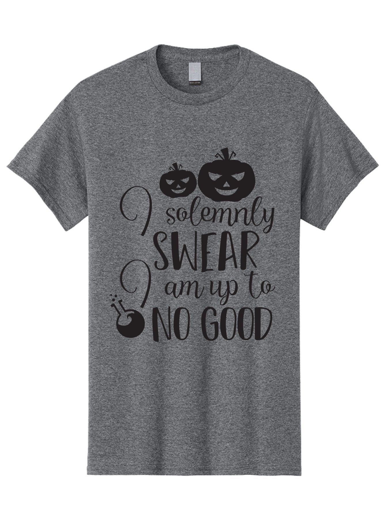 I-Solemnly-Swear Men'S Graphic Tee, 100% Cotton, Comfortable Casual Summer Wear, Machine Washable, Harry Potter Quote, Spooky Pumpkins, Halloween Theme, Bold Typography, Quirky Design, Magical Atmosphere, Halloween Decorations, Funny Quote Aac877 8
