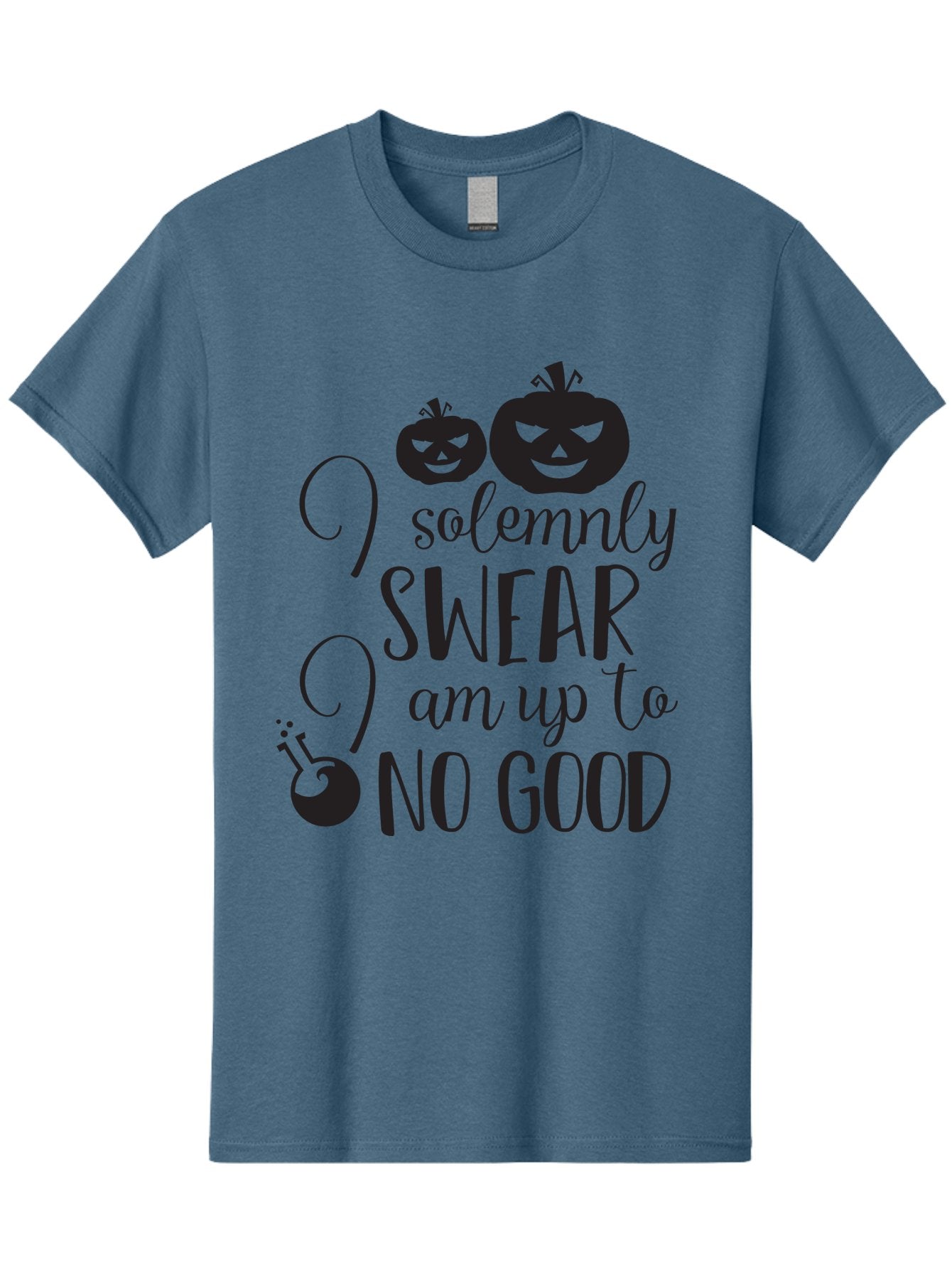 I-Solemnly-Swear Men'S Graphic Tee, 100% Cotton, Comfortable Casual Summer Wear, Machine Washable, Harry Potter Quote, Spooky Pumpkins, Halloween Theme, Bold Typography, Quirky Design, Magical Atmosphere, Halloween Decorations, Funny Quote Aac877 3
