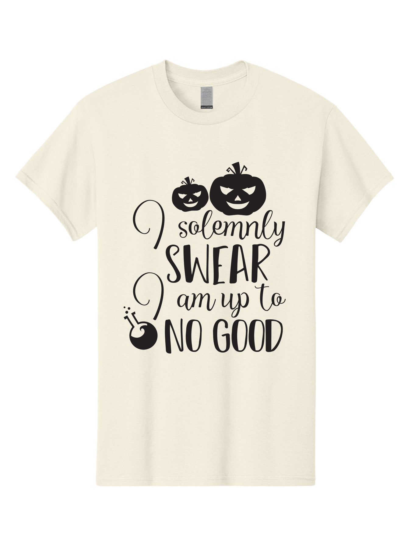 I-Solemnly-Swear Men'S Graphic Tee, 100% Cotton, Comfortable Casual Summer Wear, Machine Washable, Harry Potter Quote, Spooky Pumpkins, Halloween Theme, Bold Typography, Quirky Design, Magical Atmosphere, Halloween Decorations, Funny Quote Aac877 7