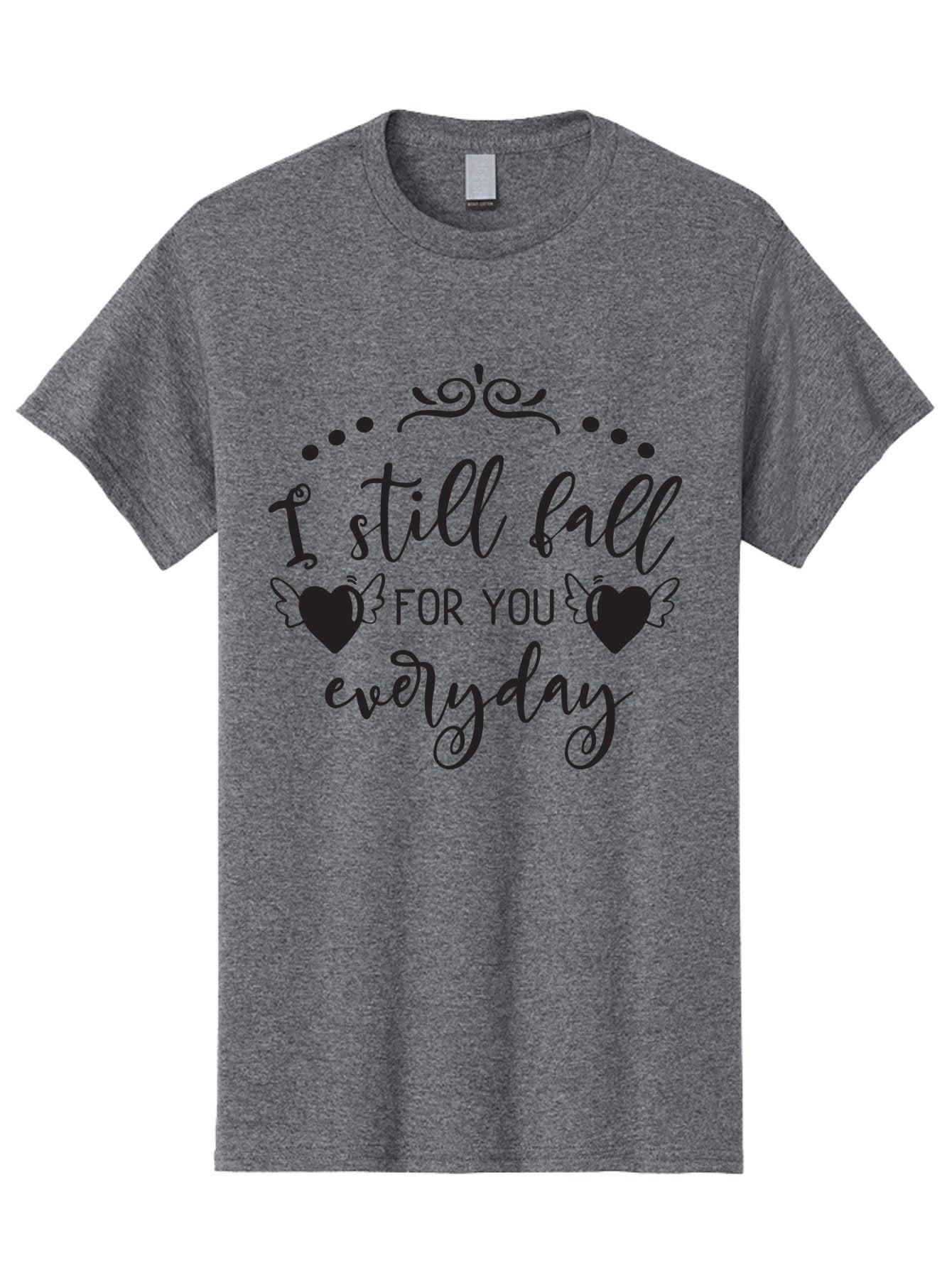 I-Still-Fall-For-You-Everyday Men'S Graphic Tee, 100% Cotton, Comfortable Casual Summer Wear, Machine Washable, Love Quote, Romantic Phrase, Heartwarming Words, Lovely Saying, I Still Fall For You Everyday, Sweet Sentiment, Lovely Hearts, Aac878 12
