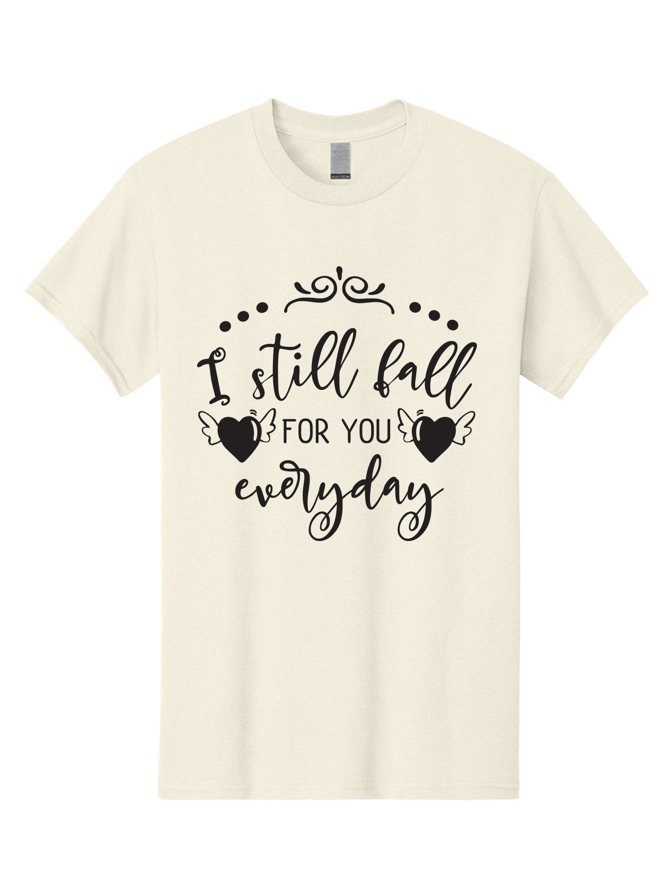 I-Still-Fall-For-You-Everyday Men'S Graphic Tee, 100% Cotton, Comfortable Casual Summer Wear, Machine Washable, Love Quote, Romantic Phrase, Heartwarming Words, Lovely Saying, I Still Fall For You Everyday, Sweet Sentiment, Lovely Hearts, Aac878 8