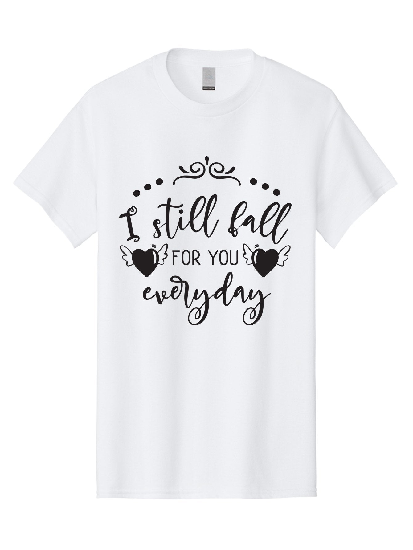 I-Still-Fall-For-You-Everyday Men'S Graphic Tee, 100% Cotton, Comfortable Casual Summer Wear, Machine Washable, Love Quote, Romantic Phrase, Heartwarming Words, Lovely Saying, I Still Fall For You Everyday, Sweet Sentiment, Lovely Hearts, Aac878 14