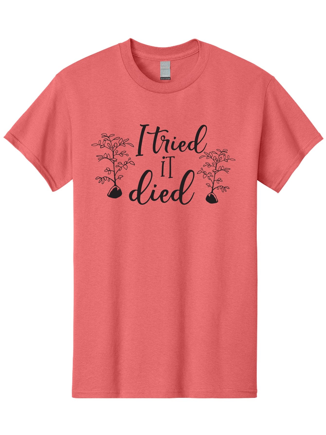 I-Tried-It-Died Men'S Graphic Tee, 100% Cotton, Comfortable Casual Summer Wear, Machine Washable, Funny Plant Quote, Gardening Humor, Plant Parenting Fails, Witty Garden Sayings, Plant Care Memes, Gardening Jokes Aac879 6