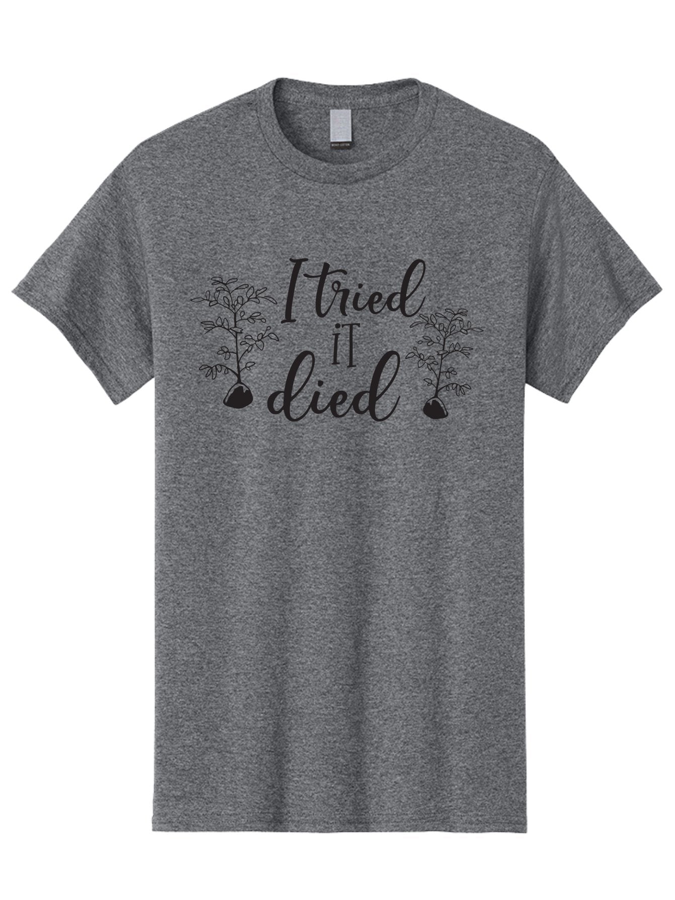 I-Tried-It-Died Men'S Graphic Tee, 100% Cotton, Comfortable Casual Summer Wear, Machine Washable, Funny Plant Quote, Gardening Humor, Plant Parenting Fails, Witty Garden Sayings, Plant Care Memes, Gardening Jokes Aac879 3
