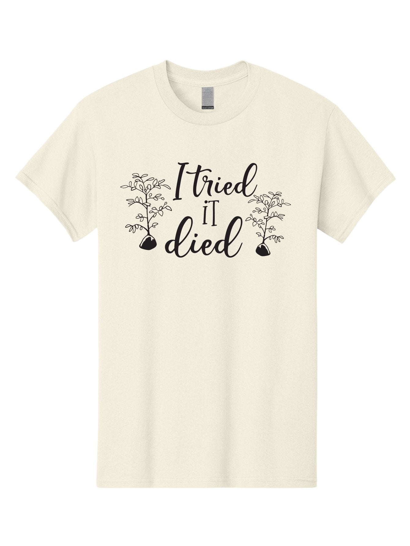 I-Tried-It-Died Men'S Graphic Tee, 100% Cotton, Comfortable Casual Summer Wear, Machine Washable, Funny Plant Quote, Gardening Humor, Plant Parenting Fails, Witty Garden Sayings, Plant Care Memes, Gardening Jokes Aac879 4