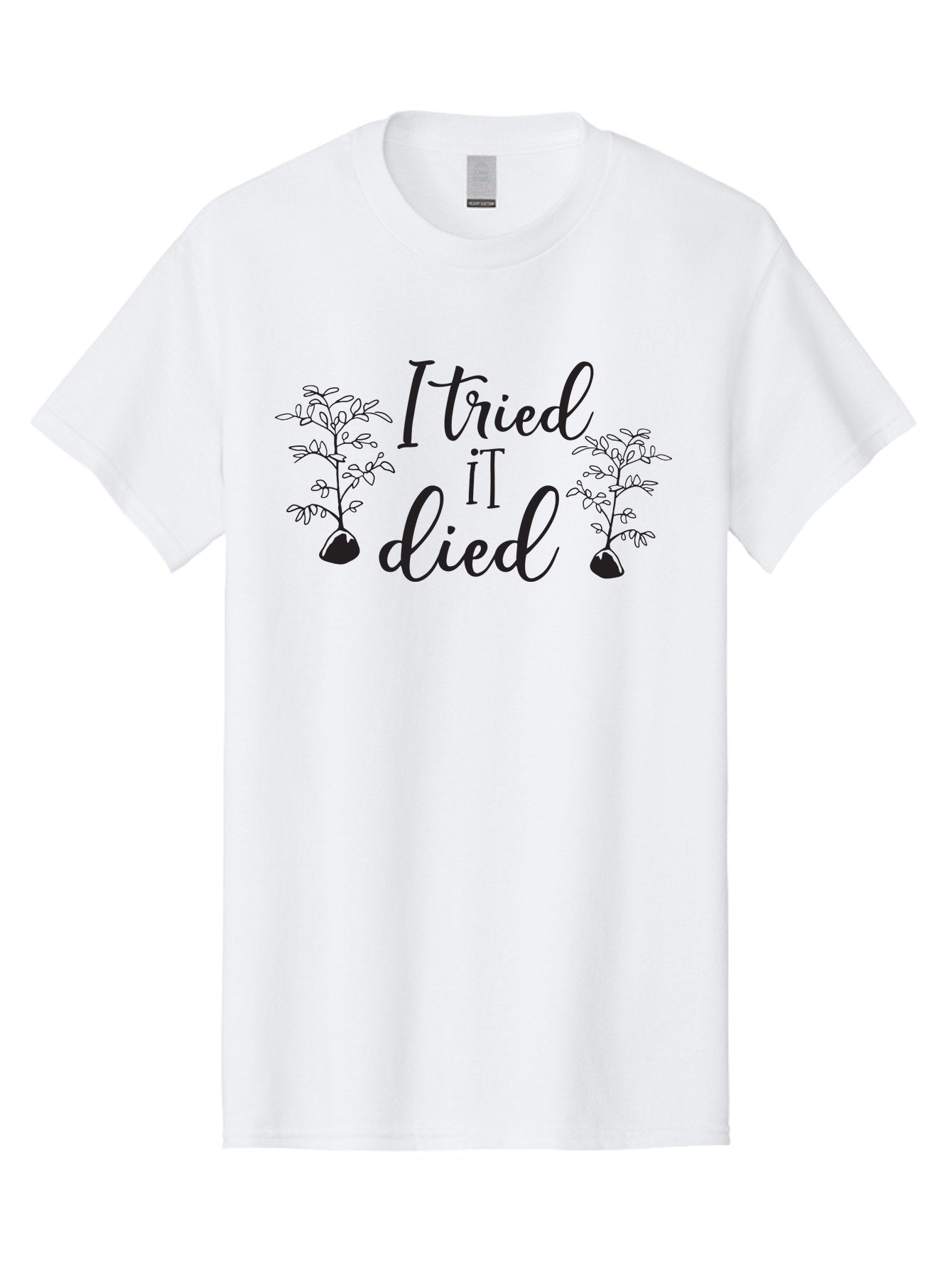I-Tried-It-Died Men'S Graphic Tee, 100% Cotton, Comfortable Casual Summer Wear, Machine Washable, Funny Plant Quote, Gardening Humor, Plant Parenting Fails, Witty Garden Sayings, Plant Care Memes, Gardening Jokes Aac879 13