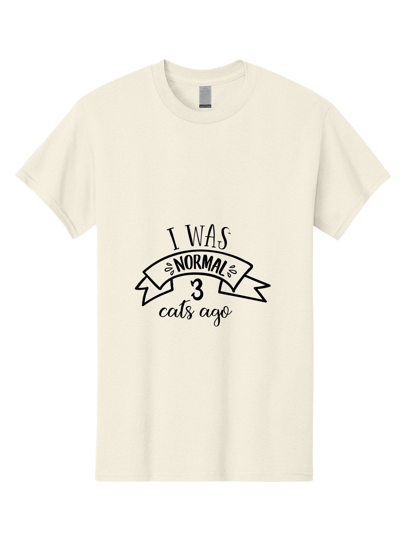 I-Was-Normal-3-Cats-Ago Men'S Graphic Tee, 100% Cotton, Comfortable Casual Summer Wear, Machine Washable, Funny Cat Quote, Cat Lover Humor, Cat Mom Joke, Cat Dad Pun, Whimsical Design, Playful Typography, Quirky Saying Aac884