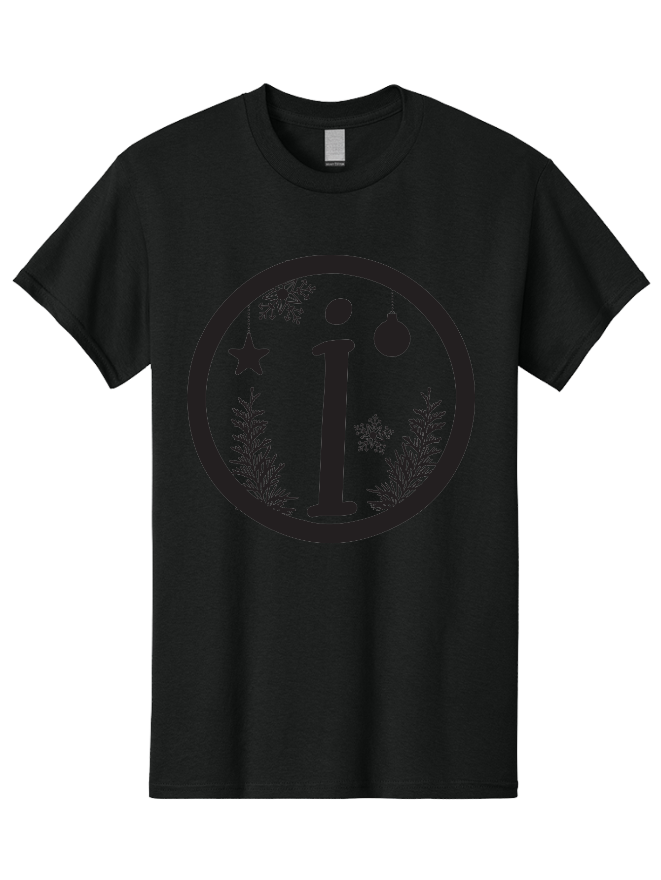 I Men'S Graphic Tee, 100% Cotton, Comfortable Casual Summer Wear, Machine Washable, Lowercase I, Christmas Ornaments, Snowflakes, Festive Decorations, Holiday Theme, Winter Scene, Star Decoration, Sprigs Of Evergreen Aac889 9