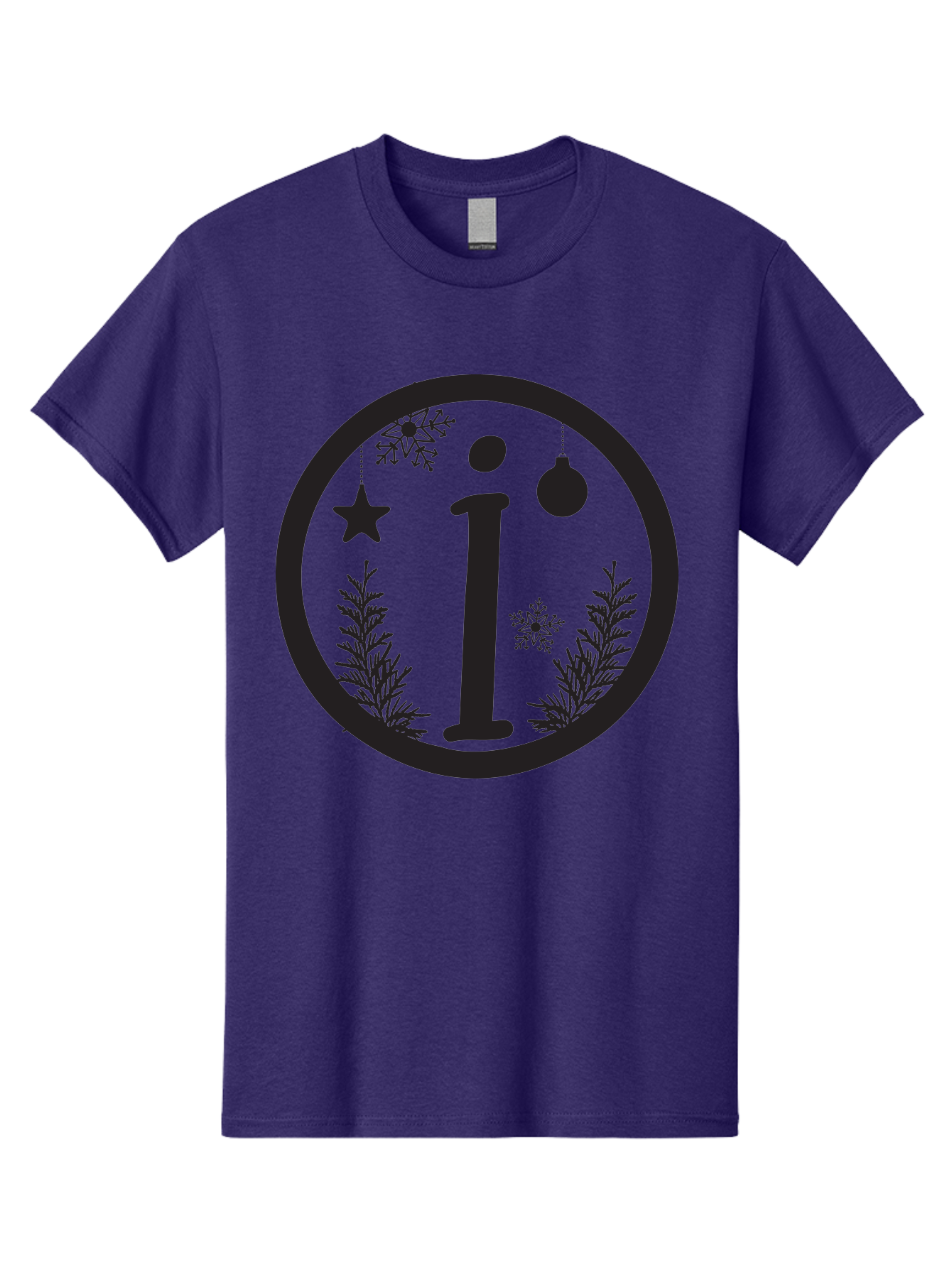 I Men'S Graphic Tee, 100% Cotton, Comfortable Casual Summer Wear, Machine Washable, Lowercase I, Christmas Ornaments, Snowflakes, Festive Decorations, Holiday Theme, Winter Scene, Star Decoration, Sprigs Of Evergreen Aac889 11