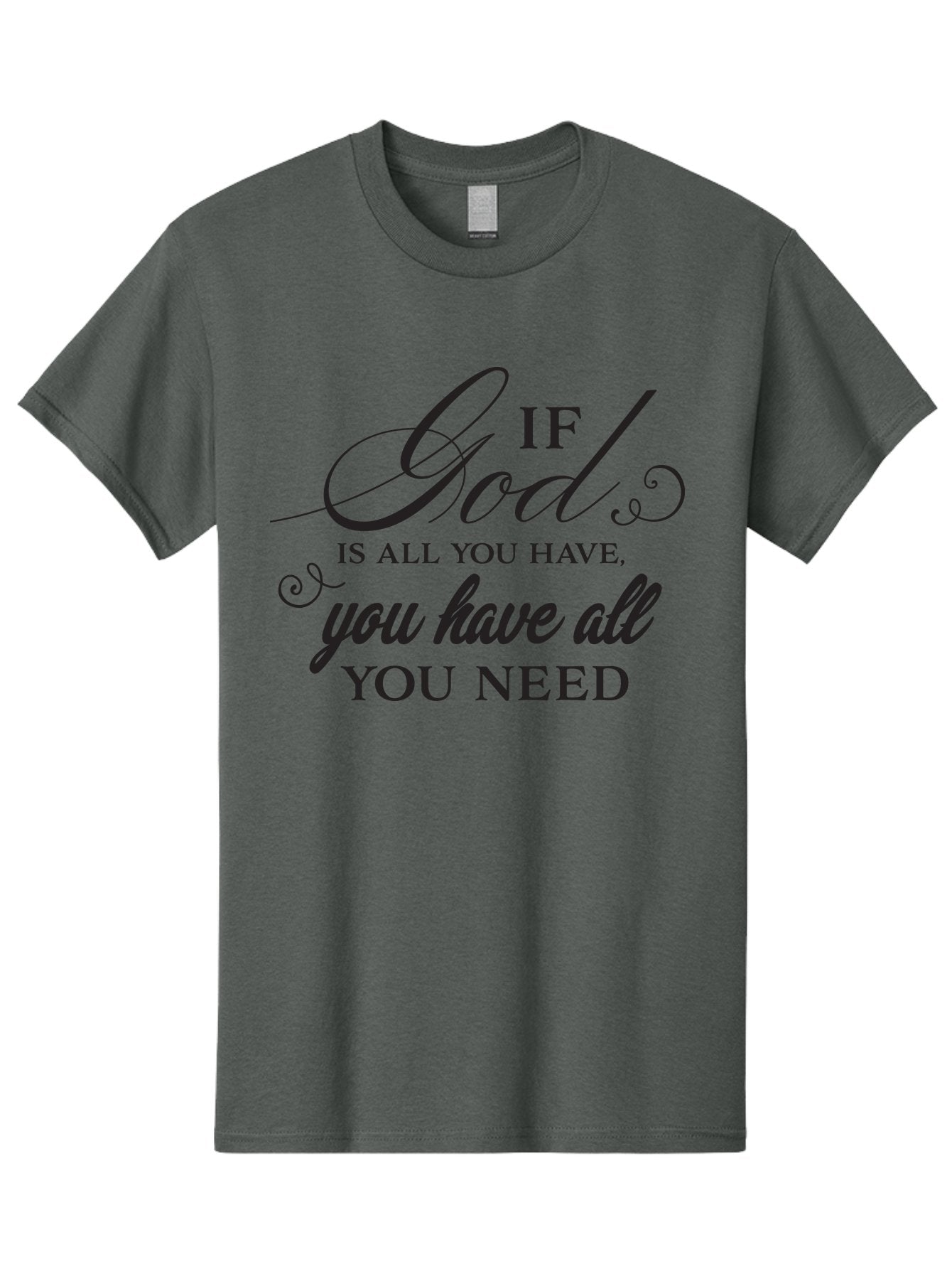 If-God-Is-All-You-Have-You-Have-All-You-Need Men'S Graphic Tee, 100% Cotton, Comfortable Casual Summer Wear, Machine Washable, Inspirational Quote, Motivational Message, Faith-Based Saying, Uplifting Words, Biblical Phrase, Aac890 4