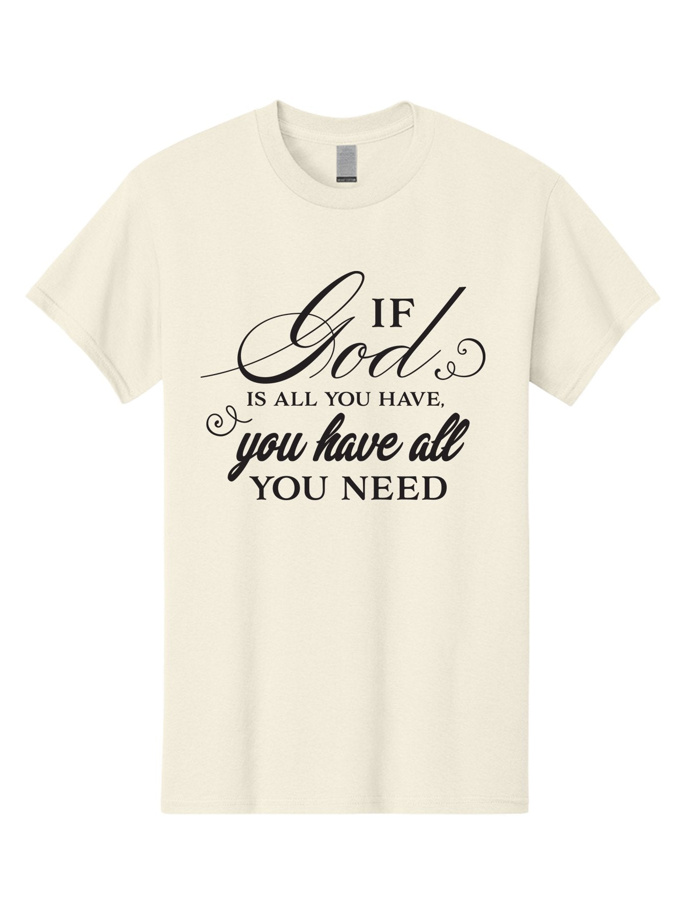 If-God-Is-All-You-Have-You-Have-All-You-Need Men'S Graphic Tee, 100% Cotton, Comfortable Casual Summer Wear, Machine Washable, Inspirational Quote, Motivational Message, Faith-Based Saying, Uplifting Words, Biblical Phrase, Aac890 5