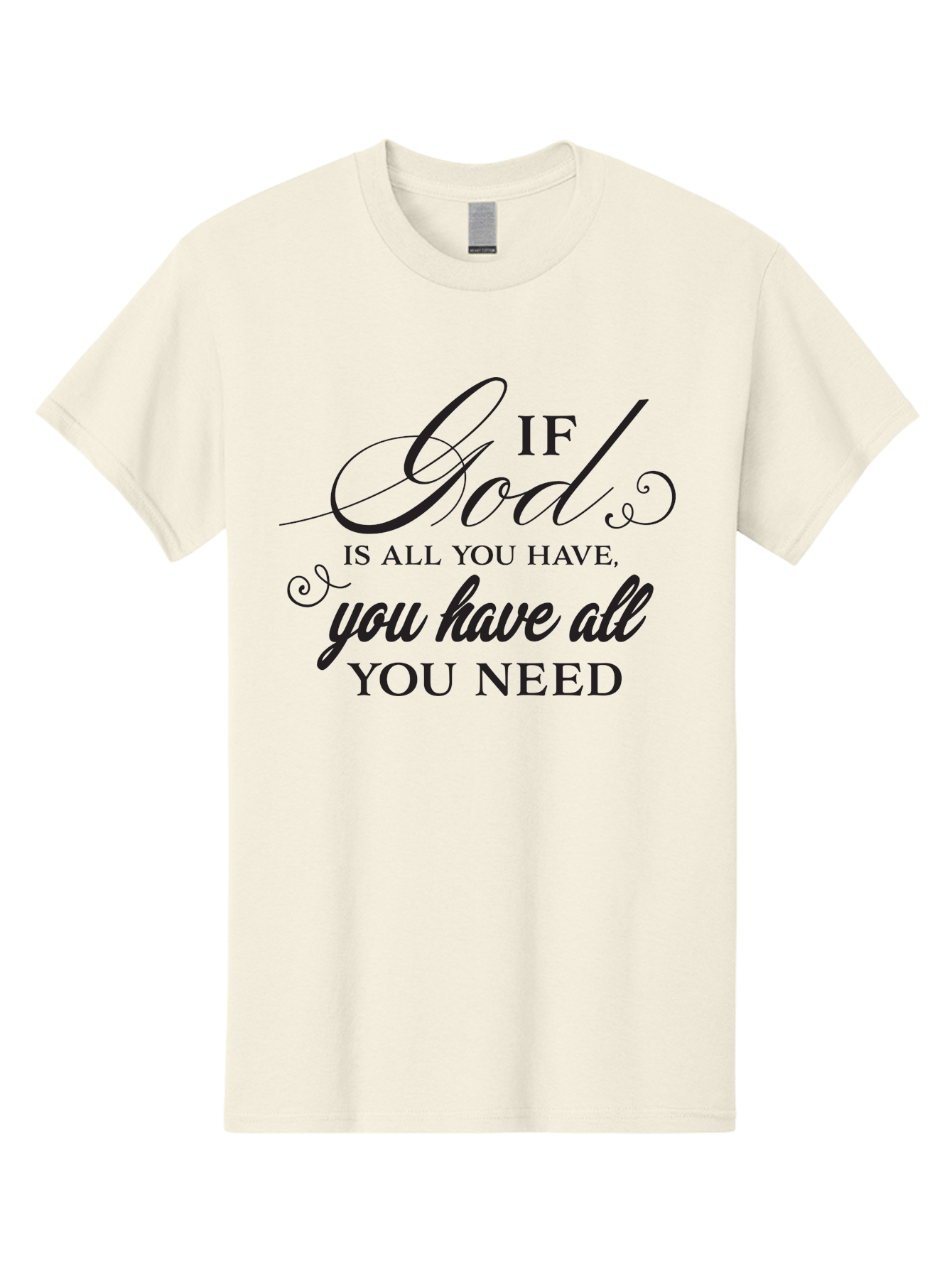 If-God-Is-All-You-Have-You-Have-All-You-Need Men'S Graphic Tee, 100% Cotton, Comfortable Casual Summer Wear, Machine Washable, Inspirational Quote, Motivational Message, Faith-Based Saying, Uplifting Words, Biblical Phrase, Aac890 15