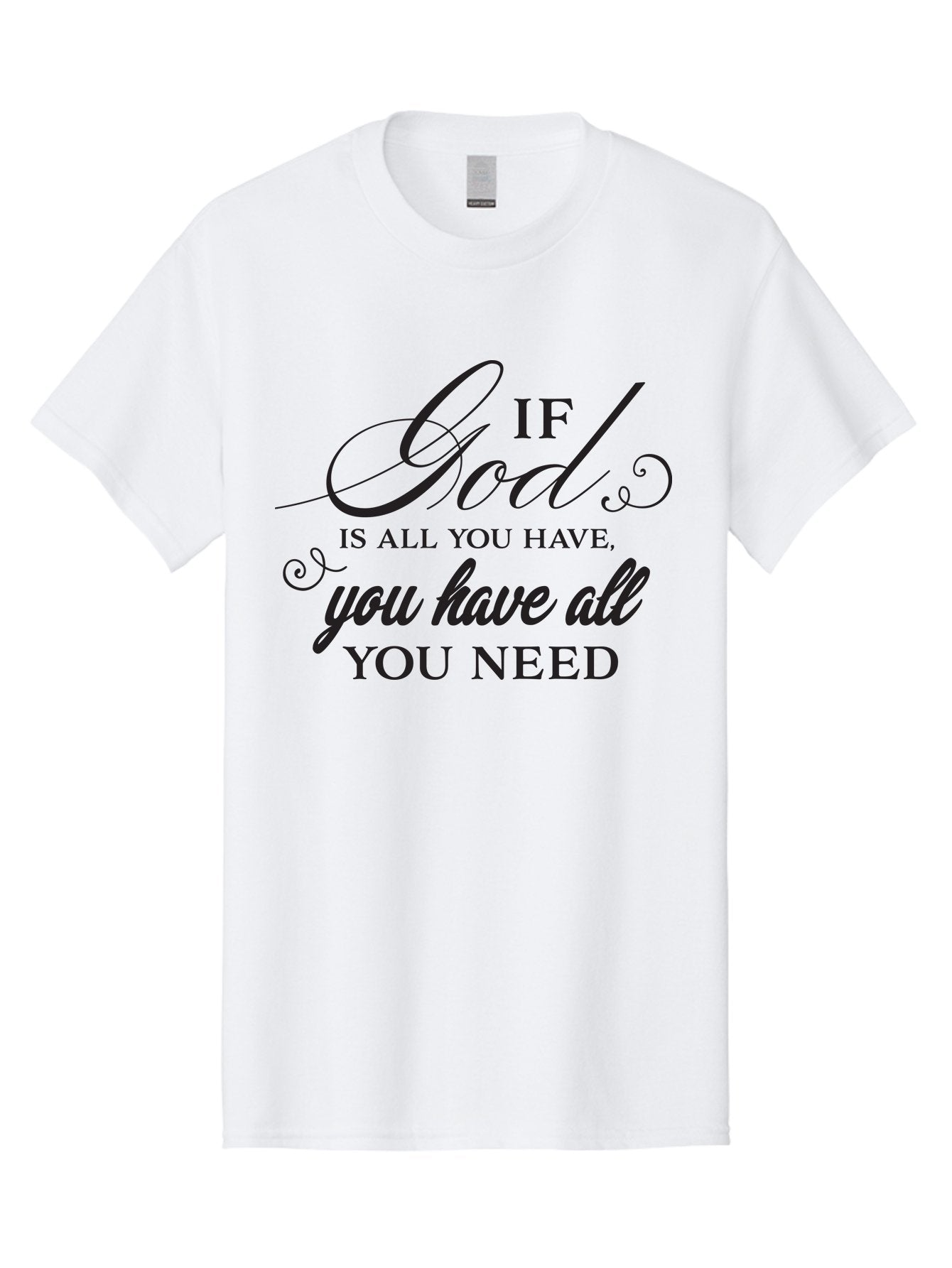 If-God-Is-All-You-Have-You-Have-All-You-Need Men'S Graphic Tee, 100% Cotton, Comfortable Casual Summer Wear, Machine Washable, Inspirational Quote, Motivational Message, Faith-Based Saying, Uplifting Words, Biblical Phrase, Aac890 6
