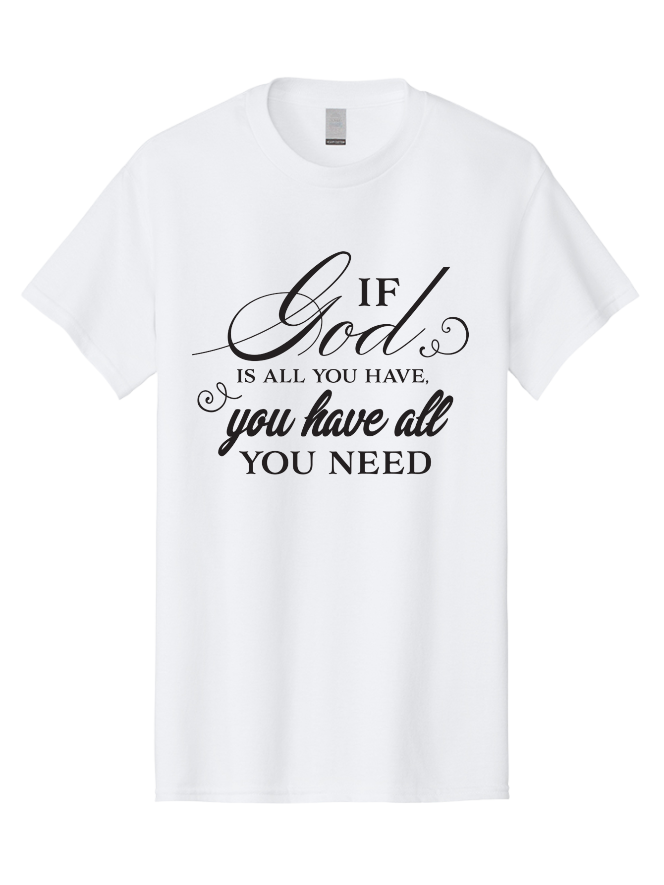 If-God-Is-All-You-Have-You-Have-All-You-Need Men'S Graphic Tee, 100% Cotton, Comfortable Casual Summer Wear, Machine Washable, Inspirational Quote, Motivational Message, Faith-Based Saying, Uplifting Words, Biblical Phrase, Aac890 13