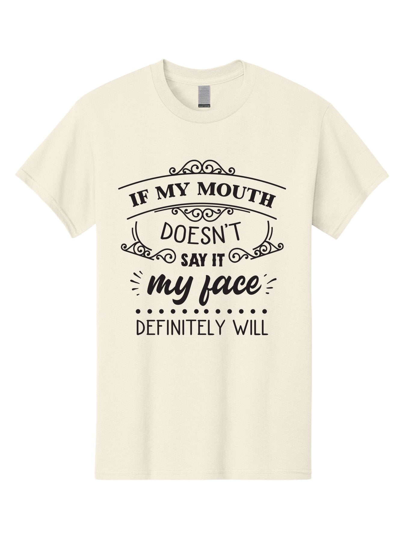 If-My-Mouth-Doesn-T-Say-It-My-Face-Definitely-Will Men'S Graphic Tee, 100% Cotton, Comfortable Casual Summer Wear, Machine Washable, Funny Quote, Sarcastic Humor, Facial Expressions, Sassy Phrase, Witty Saying, Humorous Graphics, Aac893 12