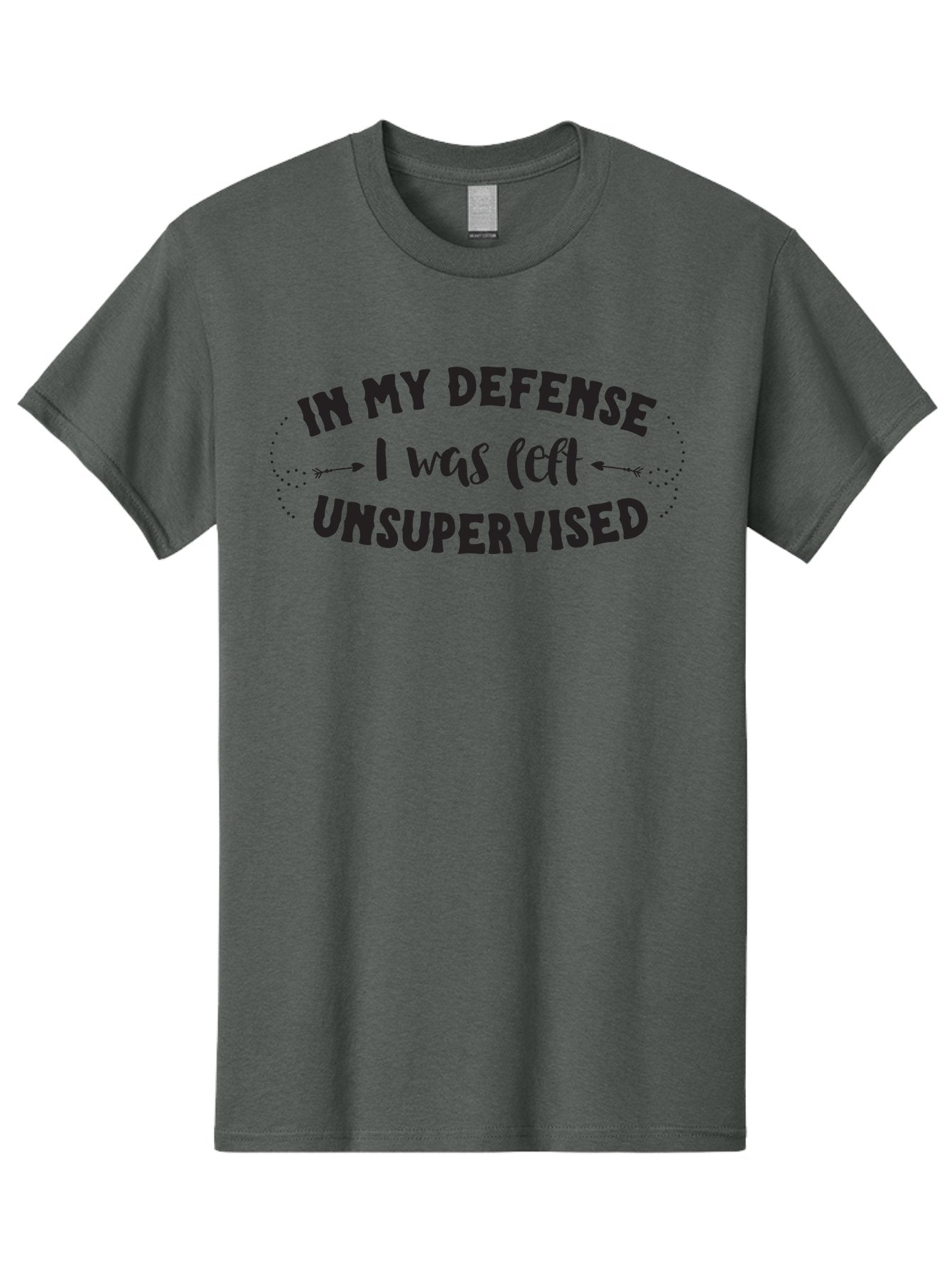 In-My-Defense-I-Was-Left-Unsupervised Men'S Graphic Tee, 100% Cotton, Comfortable Casual Summer Wear, Machine Washable, Humorous Quote, Funny Saying, Witty Phrase, Defense Mechanism, Unsupervised Childhood, Sassy Text, Playful Typography, Aac895 10
