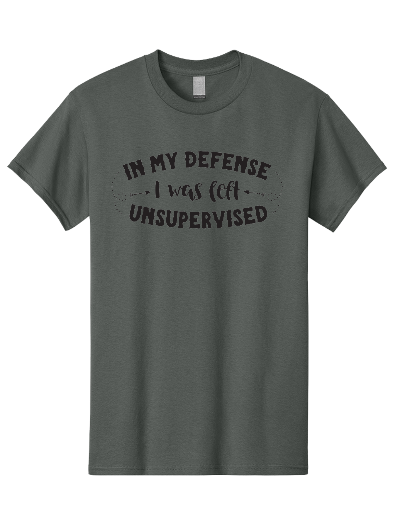 In-My-Defense-I-Was-Left-Unsupervised Men'S Graphic Tee, 100% Cotton, Comfortable Casual Summer Wear, Machine Washable, Humorous Quote, Funny Saying, Witty Phrase, Defense Mechanism, Unsupervised Childhood, Sassy Text, Playful Typography, Aac895 27