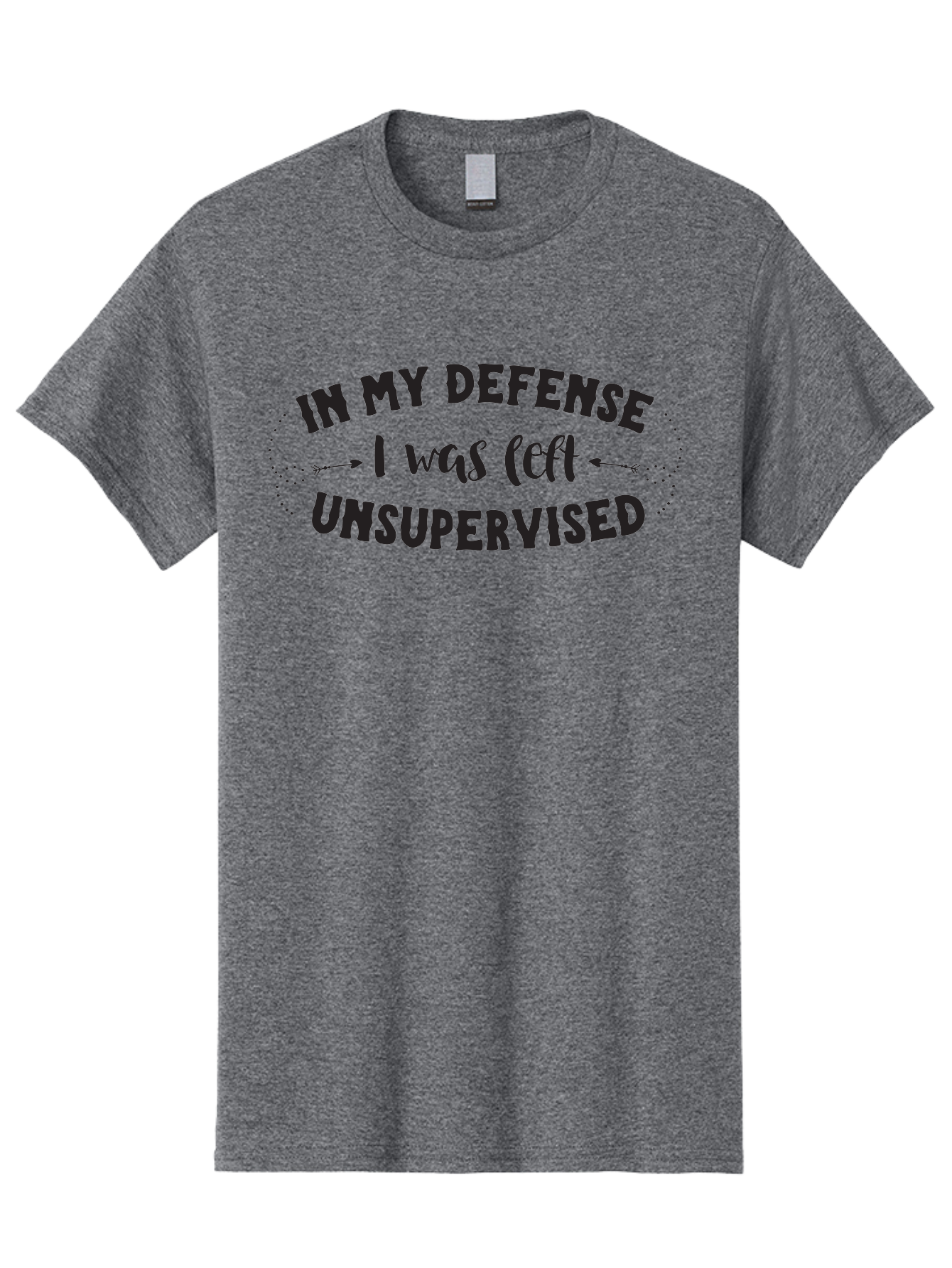 In-My-Defense-I-Was-Left-Unsupervised Men'S Graphic Tee, 100% Cotton, Comfortable Casual Summer Wear, Machine Washable, Humorous Quote, Funny Saying, Witty Phrase, Defense Mechanism, Unsupervised Childhood, Sassy Text, Playful Typography, Aac895 11