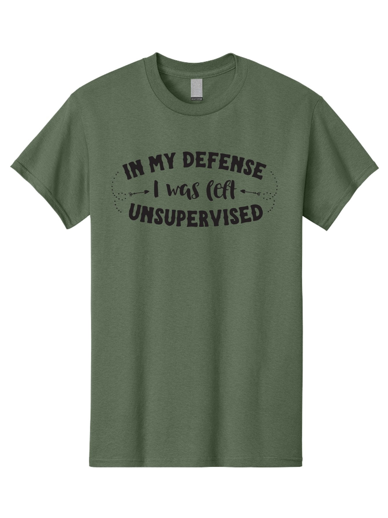 In-My-Defense-I-Was-Left-Unsupervised Men'S Graphic Tee, 100% Cotton, Comfortable Casual Summer Wear, Machine Washable, Humorous Quote, Funny Saying, Witty Phrase, Defense Mechanism, Unsupervised Childhood, Sassy Text, Playful Typography, Aac895 15
