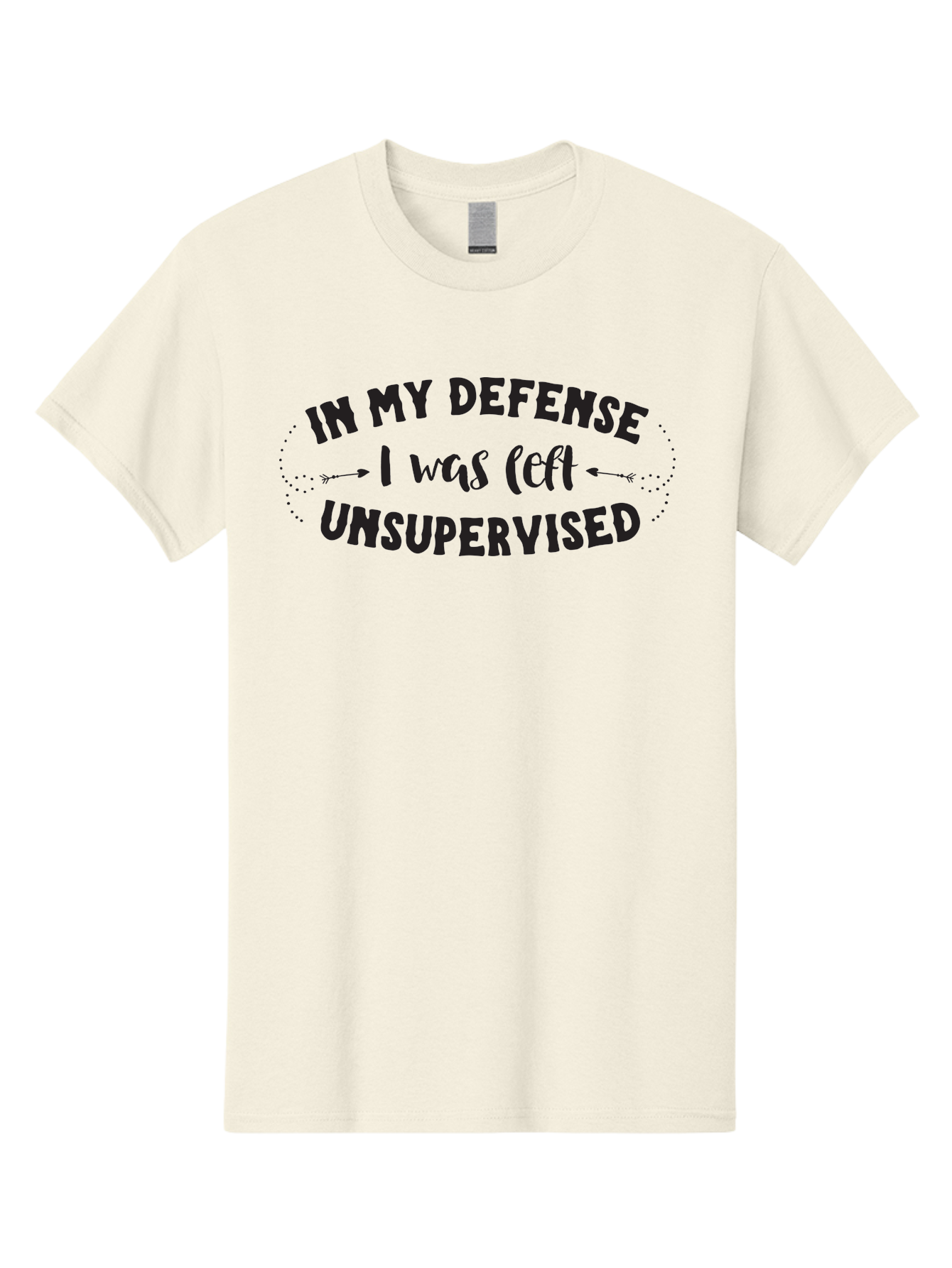 In-My-Defense-I-Was-Left-Unsupervised Men'S Graphic Tee, 100% Cotton, Comfortable Casual Summer Wear, Machine Washable, Humorous Quote, Funny Saying, Witty Phrase, Defense Mechanism, Unsupervised Childhood, Sassy Text, Playful Typography, Aac895 21