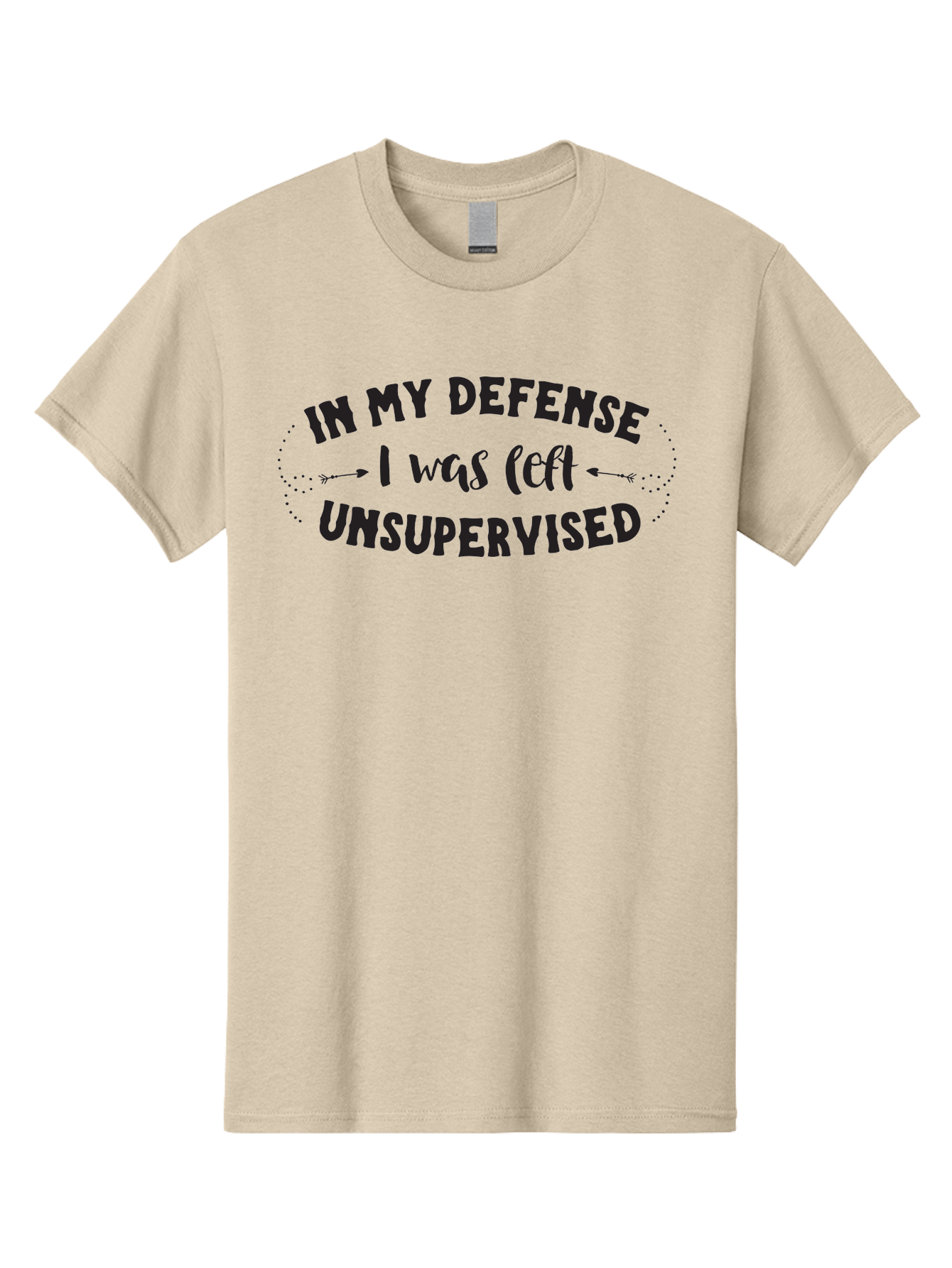 In-My-Defense-I-Was-Left-Unsupervised Men'S Graphic Tee, 100% Cotton, Comfortable Casual Summer Wear, Machine Washable, Humorous Quote, Funny Saying, Witty Phrase, Defense Mechanism, Unsupervised Childhood, Sassy Text, Playful Typography, Aac895 7