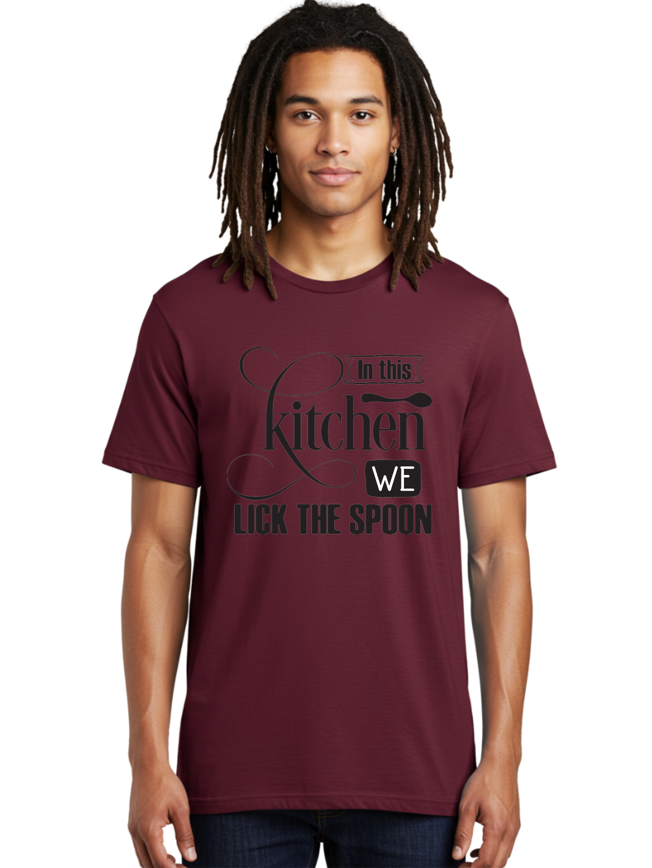 In-This-Kitchen-We-Lick-The-Spoon Men'S Graphic Tee, 100% Cotton, Comfortable Casual Summer Wear, Machine Washable, Kitchen Decor, Cooking Quotes, Culinary Inspiration, Cooking Humor, Kitchen Signs, Foodie Gifts, Lick The Spoon, Aac896 18