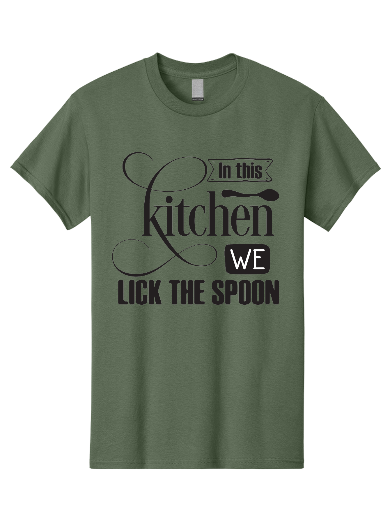 In-This-Kitchen-We-Lick-The-Spoon Men'S Graphic Tee, 100% Cotton, Comfortable Casual Summer Wear, Machine Washable, Kitchen Decor, Cooking Quotes, Culinary Inspiration, Cooking Humor, Kitchen Signs, Foodie Gifts, Lick The Spoon, Aac896 29